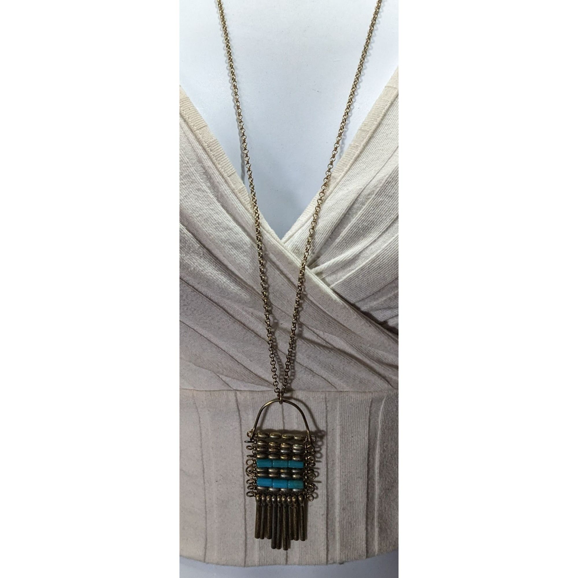 Other Unique Bohemian Beaded Tassel Pendant Blue And Silver Tone Size ONE SIZE - 5 Thumbnail