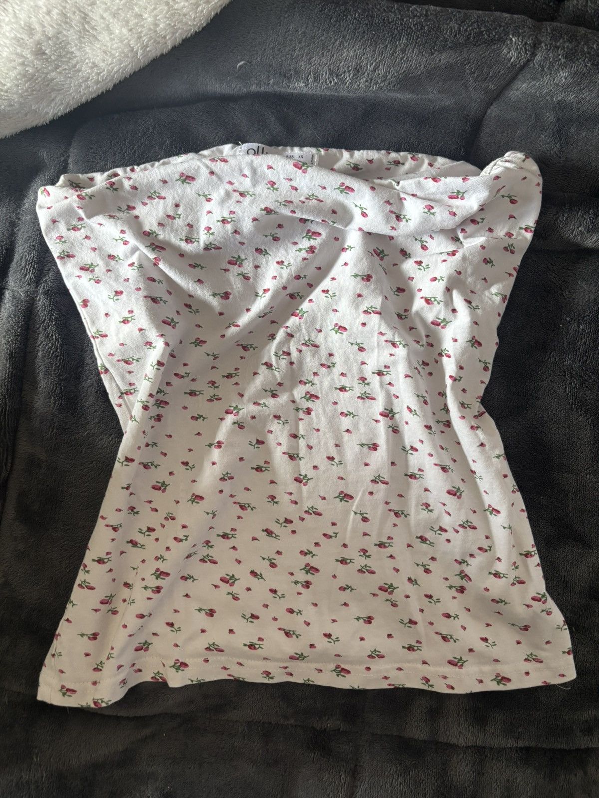 Other White Tube Top With Roses Size XS / US 0-2 / IT 36-38 - 3 Thumbnail