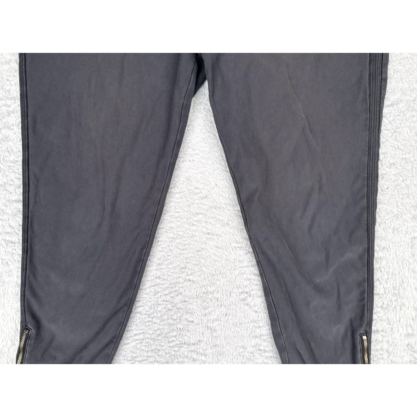 Athleta Athleta Womens Jogger Pants 12 Gray Elastic Waist Ankle Zippers Pockets Twill Cotton Spandex Size 34" / US 12 / IT 48 - 3 Thumbnail