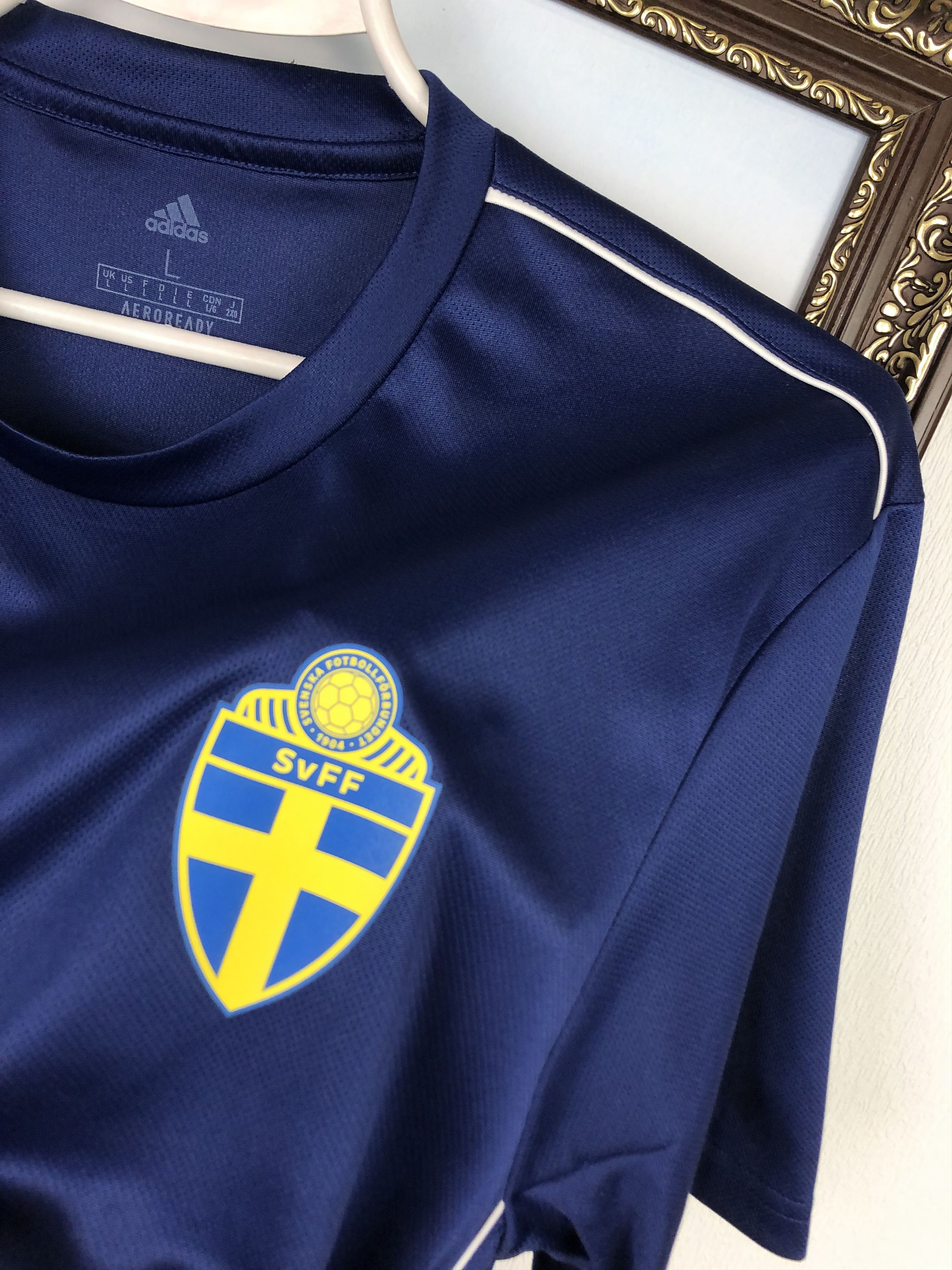 Adidas Adidas Sweden Football Shirt Jersey National Team Tee Size US L / EU 52-54 / 3 - 4 Thumbnail