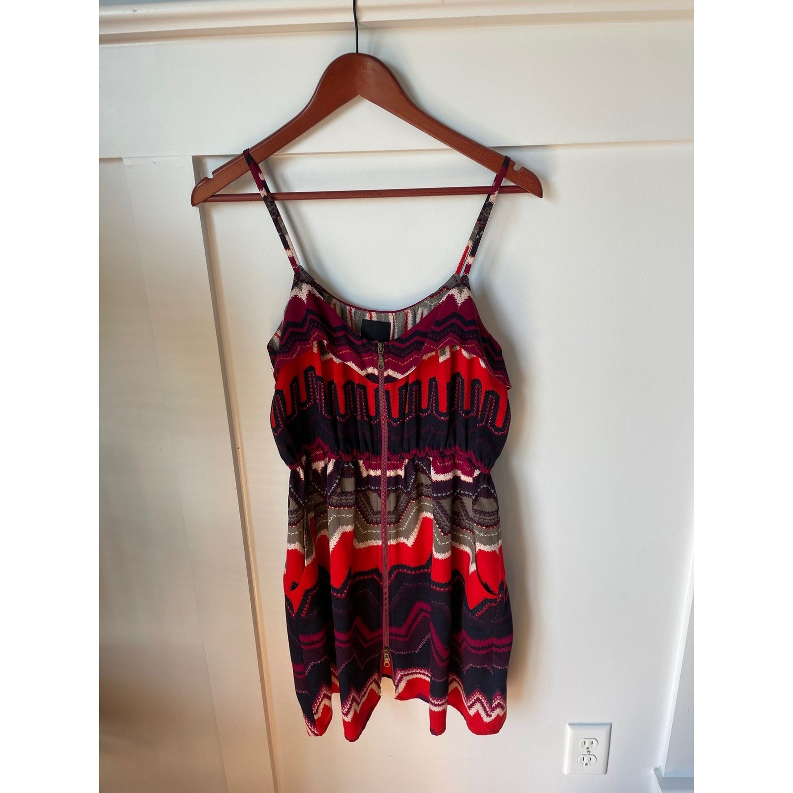 Dolce Vita Dolce Vita 100% Silk Exposed Zipper Front Mini Dress, S Size S / US 4 / IT 40 - 5 Thumbnail