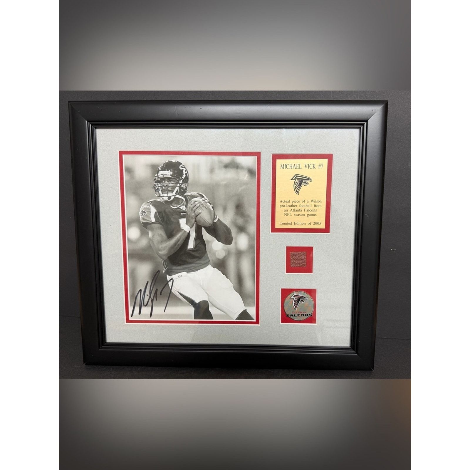 NFL Michael Vick Framed Authentic Autograph Game Used Football Size ONE SIZE - 1 Thumbnail