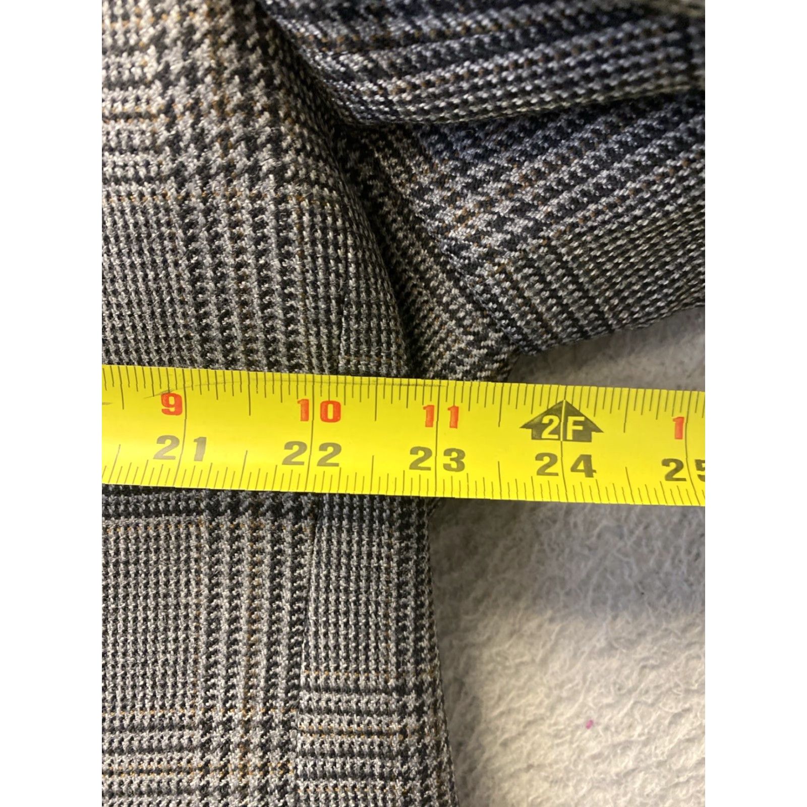 Ralph Lauren VINTAGE Ralph Lauren Blazer Jacket Gray Glen Plaid Houndstooth 46R Wool Mens Size 46R - 3 Thumbnail
