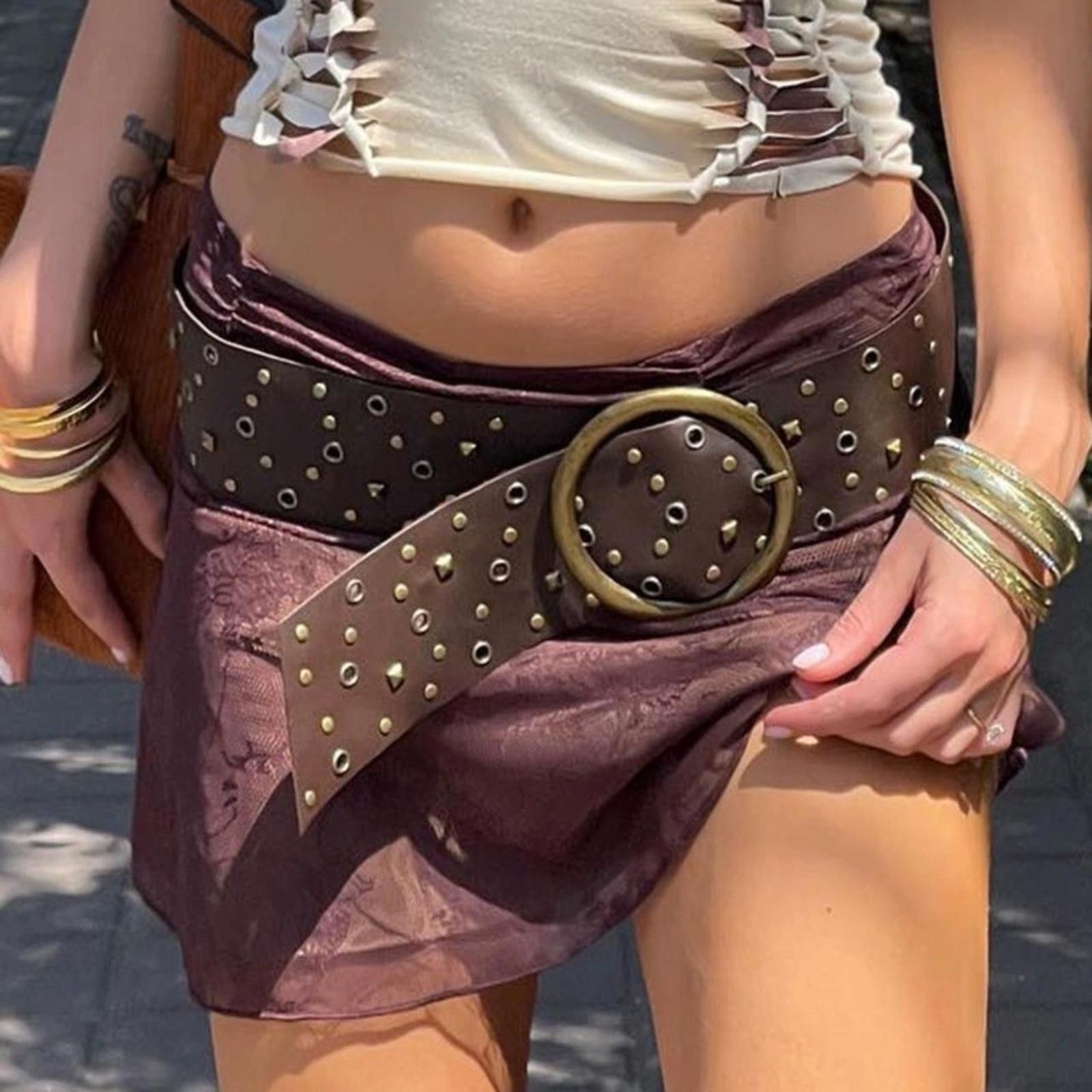 Other Y2K Chunky Oversized Buckle Boho Belt Size ONE SIZE - 1 Thumbnail