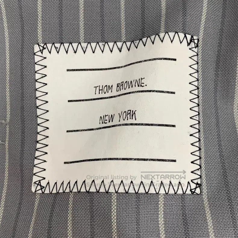 Thom Browne Thom Browne Gray and White Wool Lapel Single Breasted Long Size XS / US 0-2 / IT 36-38 - 6 Thumbnail
