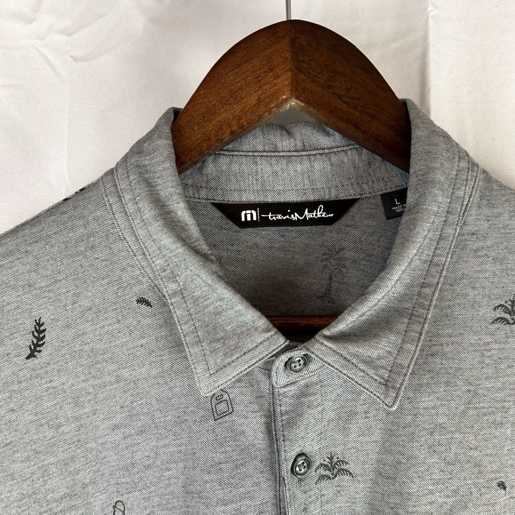 TravisMathew VINTAGE Travis Mathew Polo Shirt Skull Skeleton Gray Golfing Golf L Men Short Sleeve Collar Size US L / EU 52-54 / 3 - 3 Thumbnail
