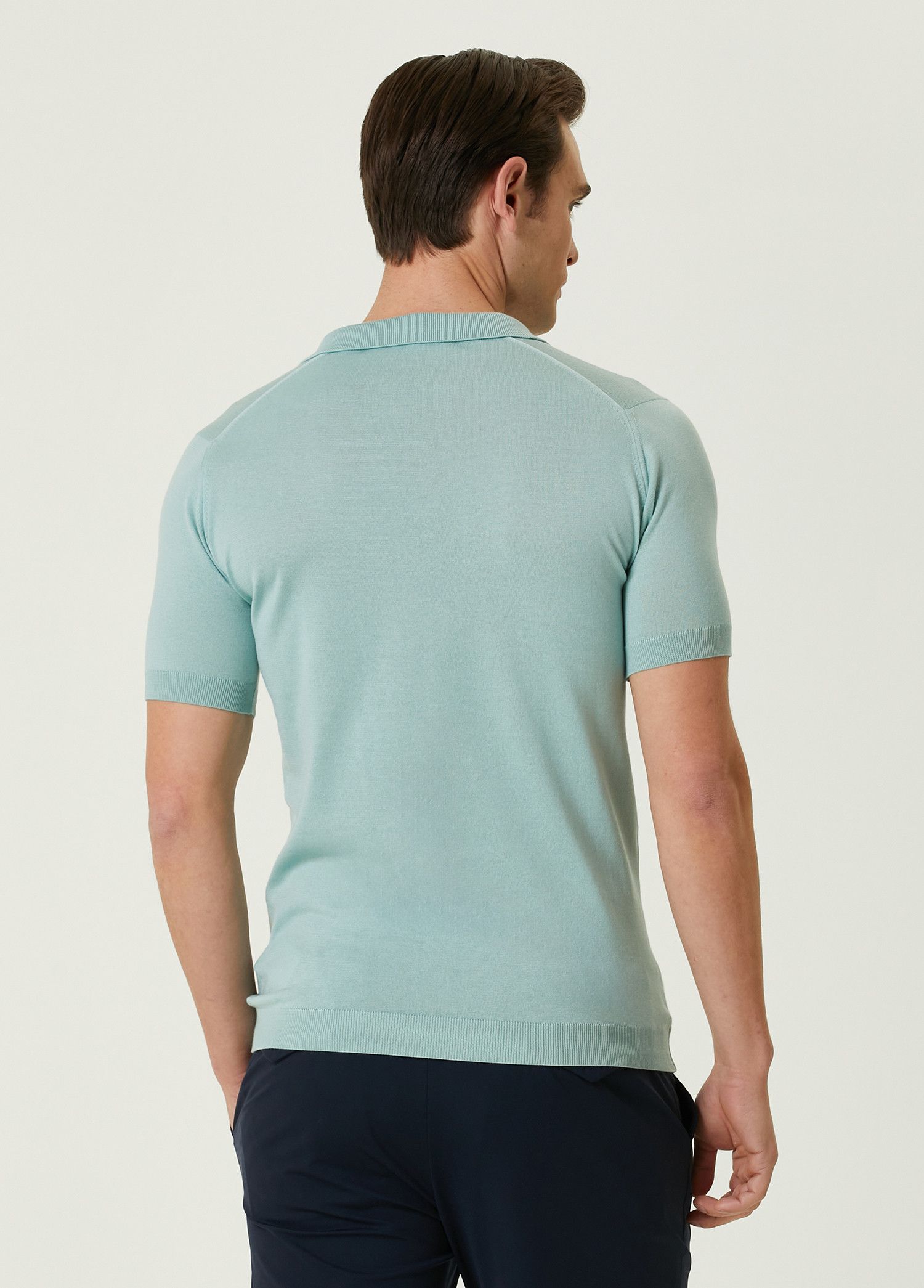 John Smedley JOHN SMEDLEY Noah mint green knit cotton polo shirt Medium q Size US M / EU 48-50 / 2 - 3 Thumbnail