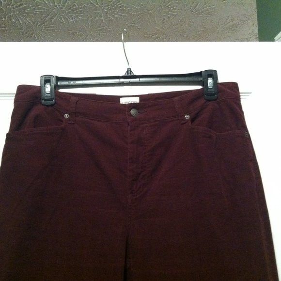 Chicos CHICO'S WOMEN'S BURGUNDY 98%COTTON CASUAL PANTS 2.5"/30 Size 26" / US 2 / IT 38 - 2 Thumbnail