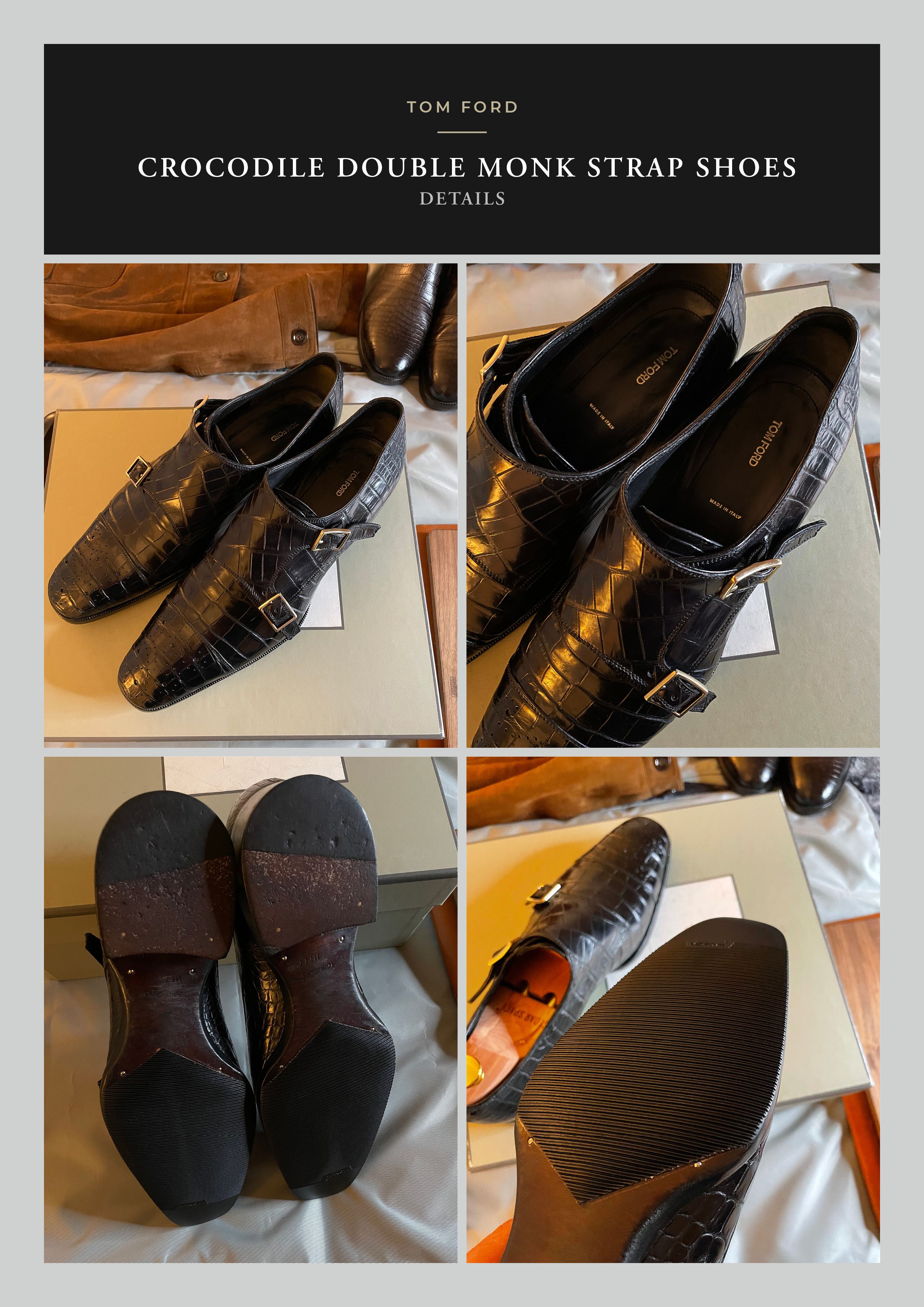 Tom Ford The A-List Celeb RARE $16K TOM FORD Alligator Monk Straps Size US 11 / EU 44 - 22 Thumbnail