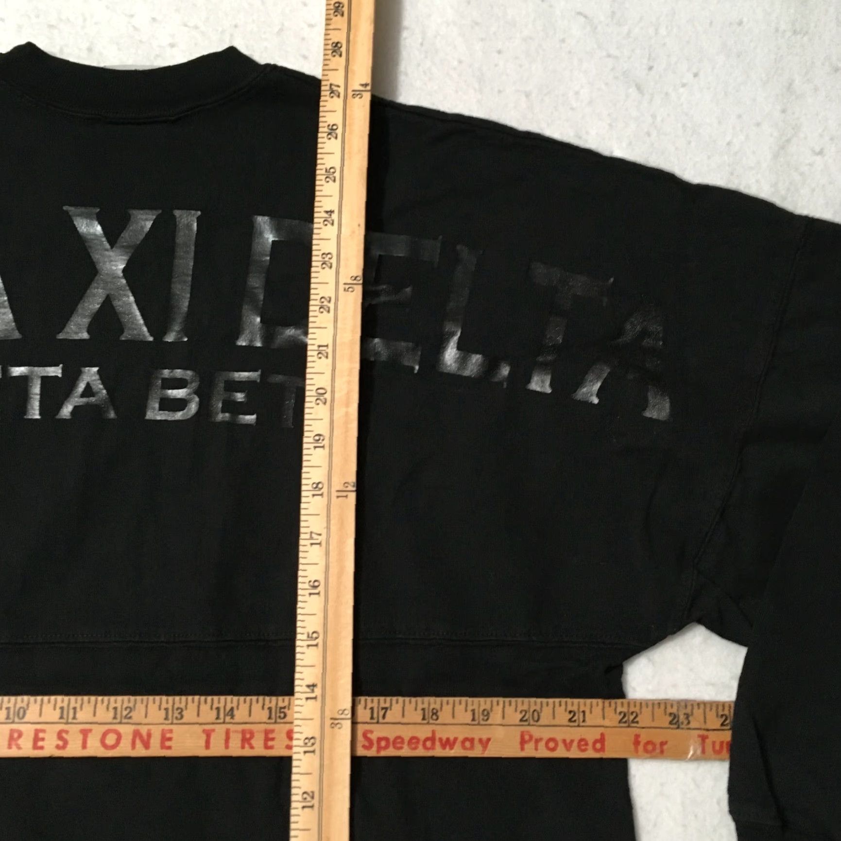 Delta spirit jersey Alpha XI Delta sweatShirt Mens black Graphic Tee double sided spirit jersey tee Shirt Mens M Black Graphic Print 90s? Size US M / EU 48-50 / 2 - 3 Thumbnail