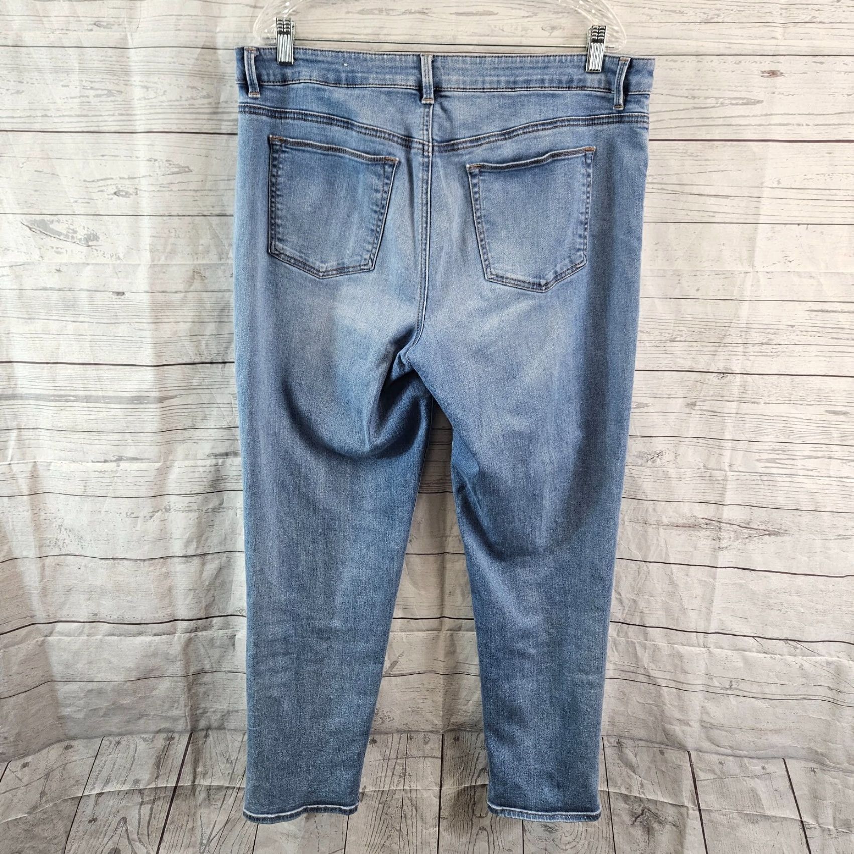 Vintage Chico's Womens Boyfriend Ankle Jeans Sz 12 Blue High Rise Light Wash Size 34" / US 12 / IT 48 - 3 Thumbnail