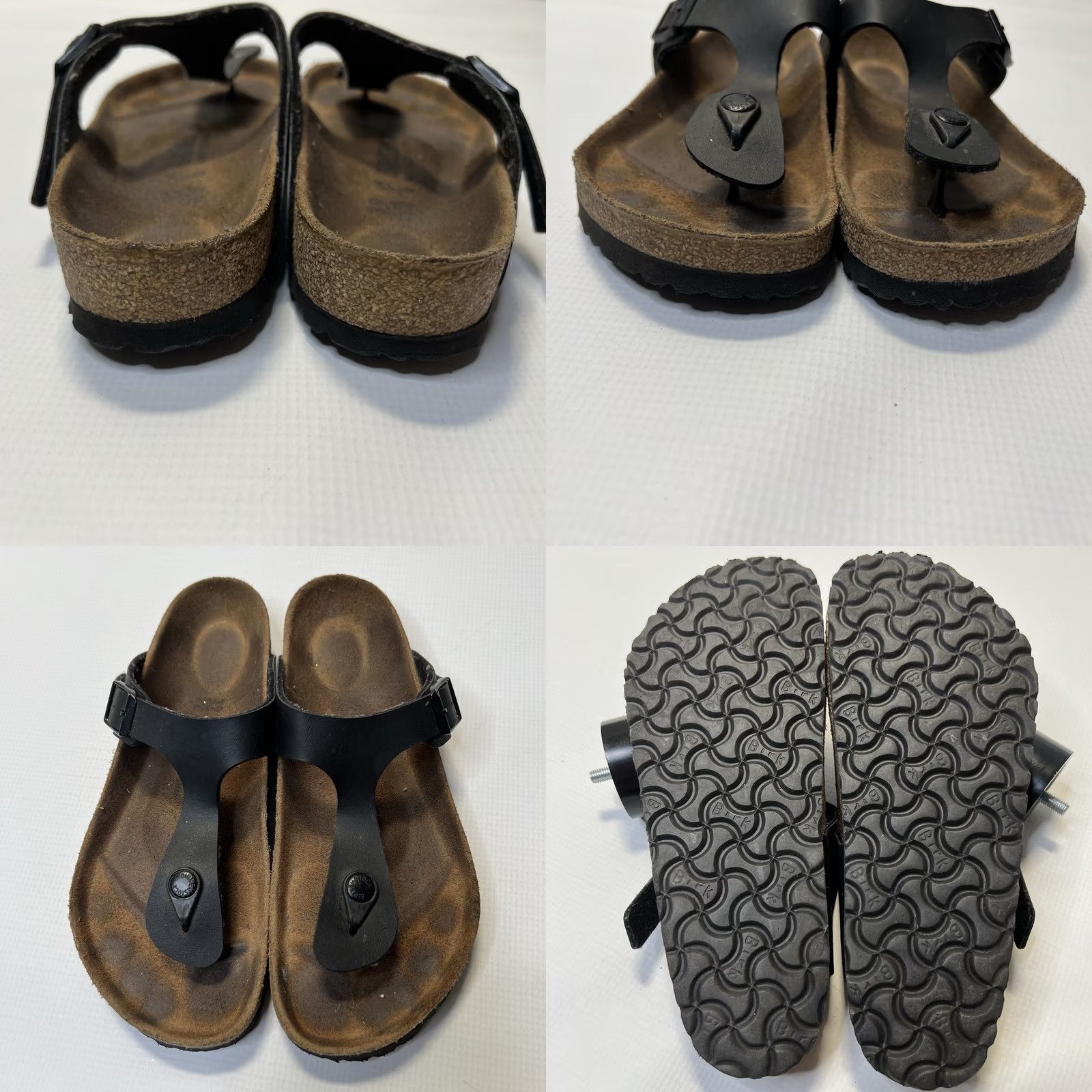 Birkenstock Birkenstock Gizeh Sandal Womens 39 Black Matte Cork Insole Suede Buckle Logo Flat Thong Slides 90s Boho Outdoor Bohemian College Slim Stripe? Size US 8 / IT 38 - 8 Thumbnail