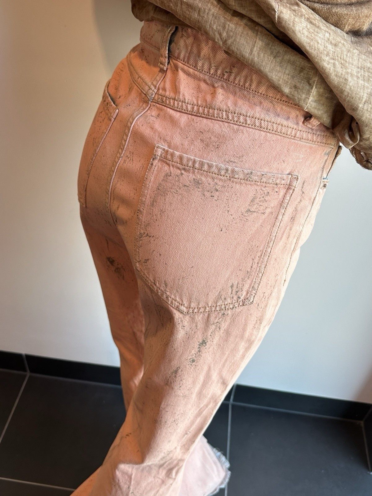 Sportmax Sportmax Fedra Flared High Waist Denim Paint Effect Jeans Size 26" / US 2 / IT 38 - 18 Thumbnail