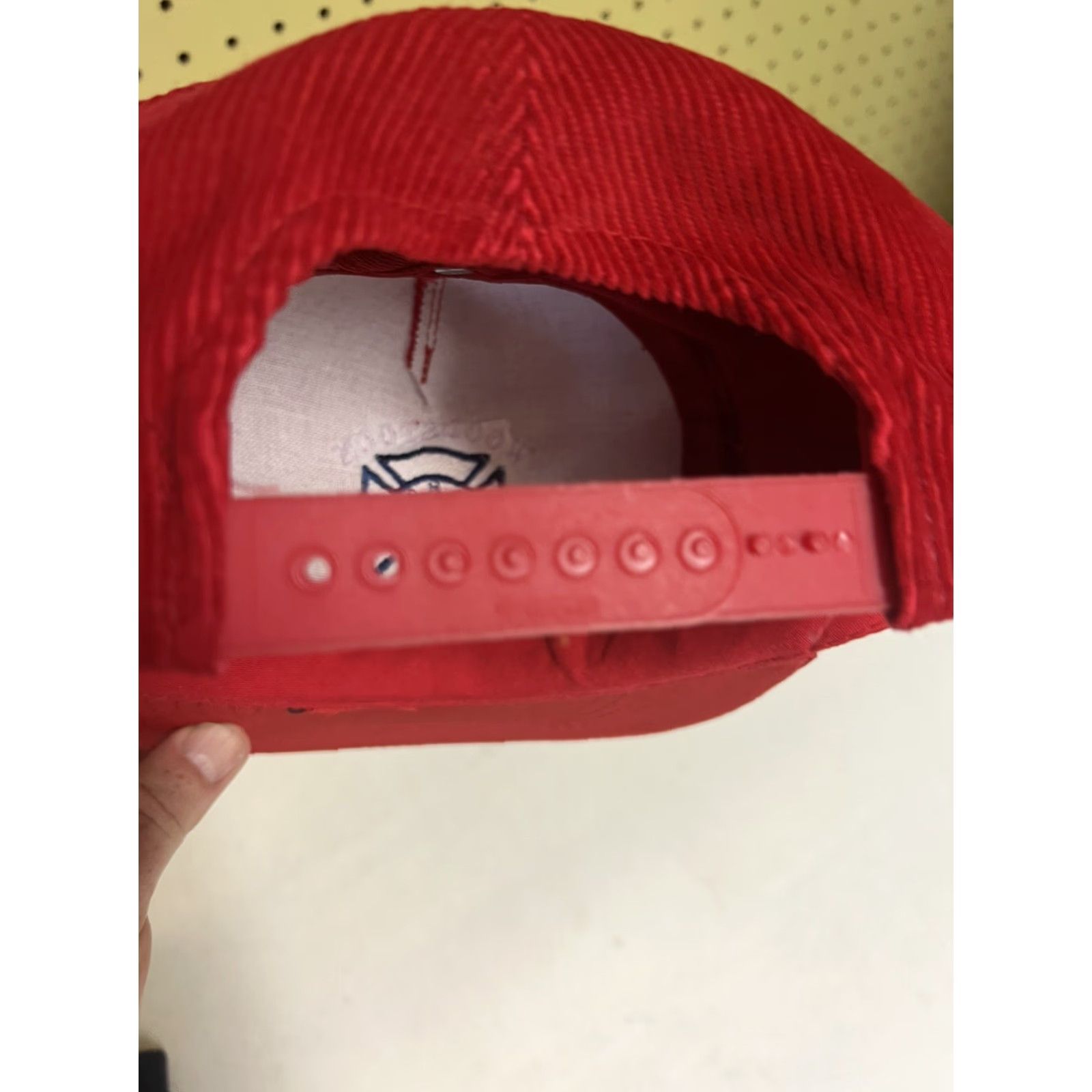 Vintage VINTAGE Woodstock Fire Department Red Corduroy SnapBack Cap Hat Vermont VT Men Adjustable Red Corduroy Baseball Cap WV Size ONE SIZE - 8 Thumbnail