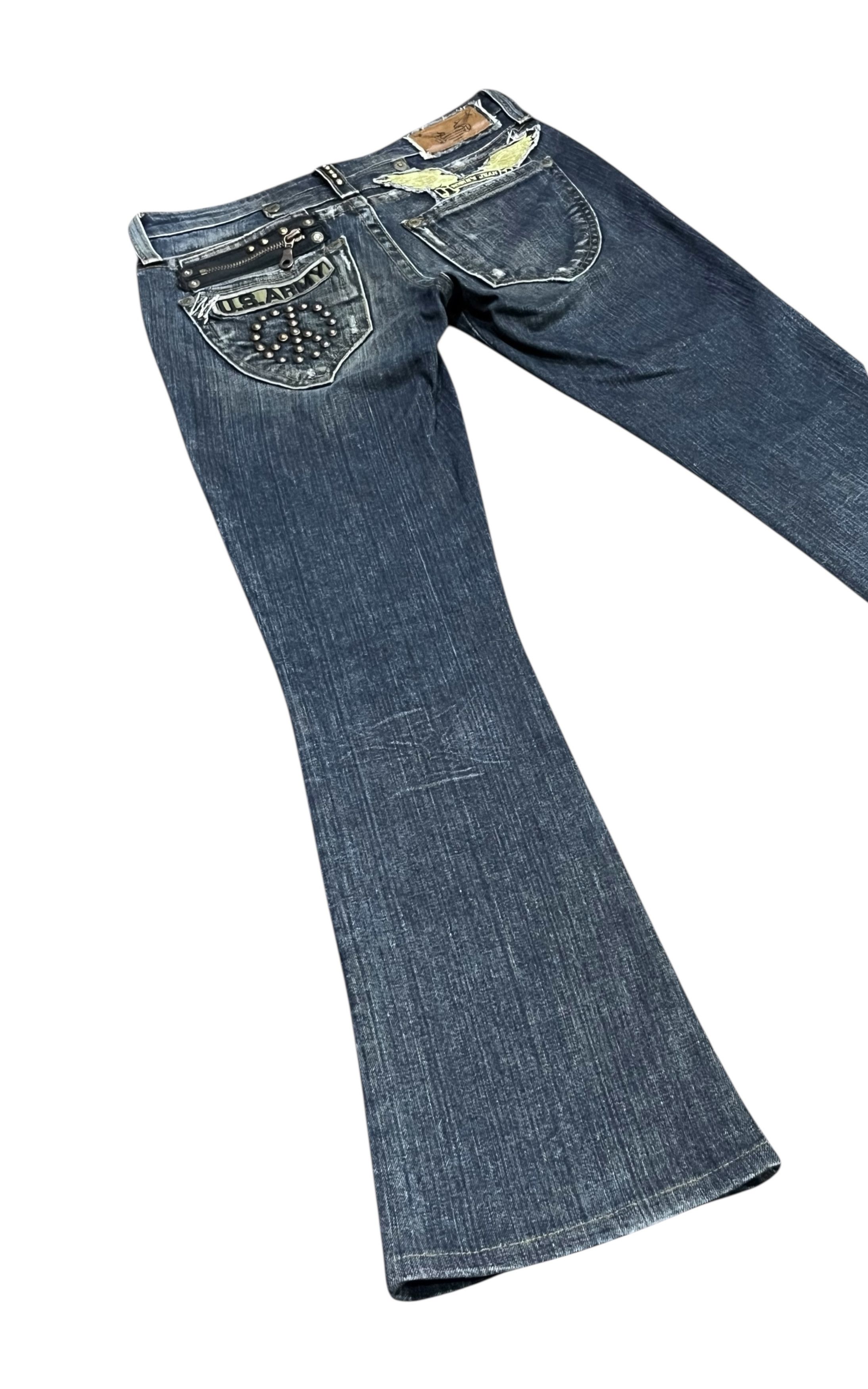 Robins Jeans ROBIN’S JEANS Peace Studded Pure Rocker Chic Flare Petite🔥 Size 24" / US 00 / IT 34 - 1 Thumbnail