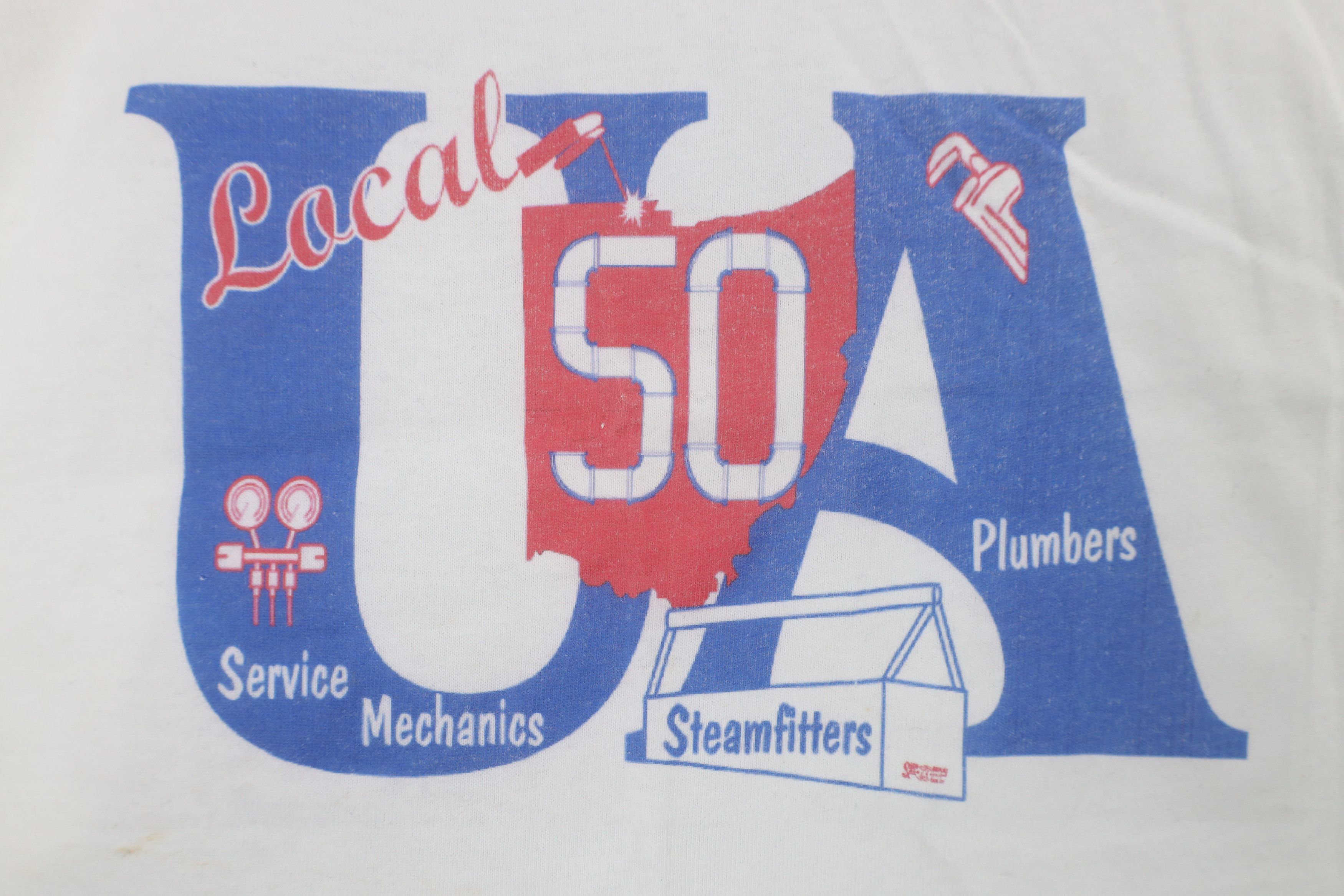 Vintage Vintage 90s Union Made Steamfitters Plumbers Raglan T-Shirt Size US XL / EU 56 / 4 - 4 Thumbnail