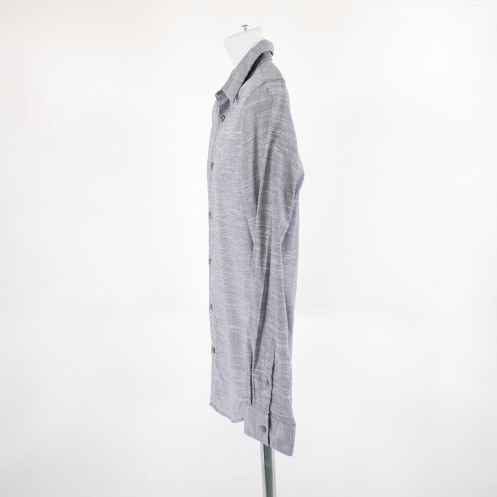 Calvin Klein Calvin Klein Medium Heather Gray Cotton Stretch Collared Dre Size US M / EU 48-50 / 2 - 5 Thumbnail