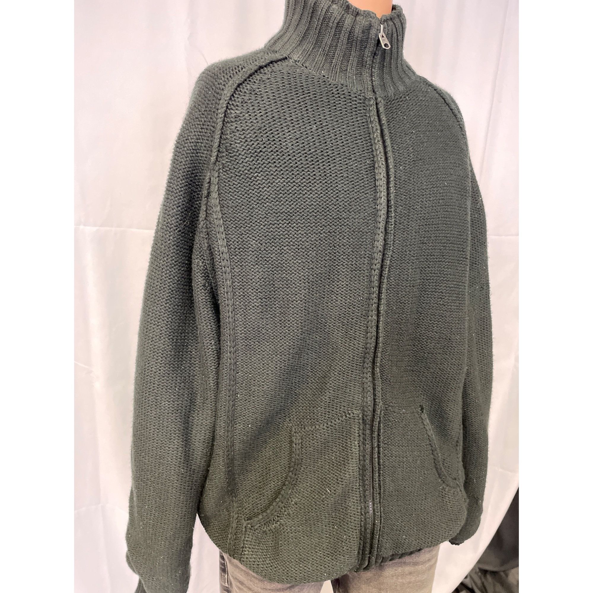 Buffalo David Bitton Buffalo David Bitton Men's Black Knitted Zipper up Sweater S Size US XL / EU 56 / 4 - 2 Thumbnail