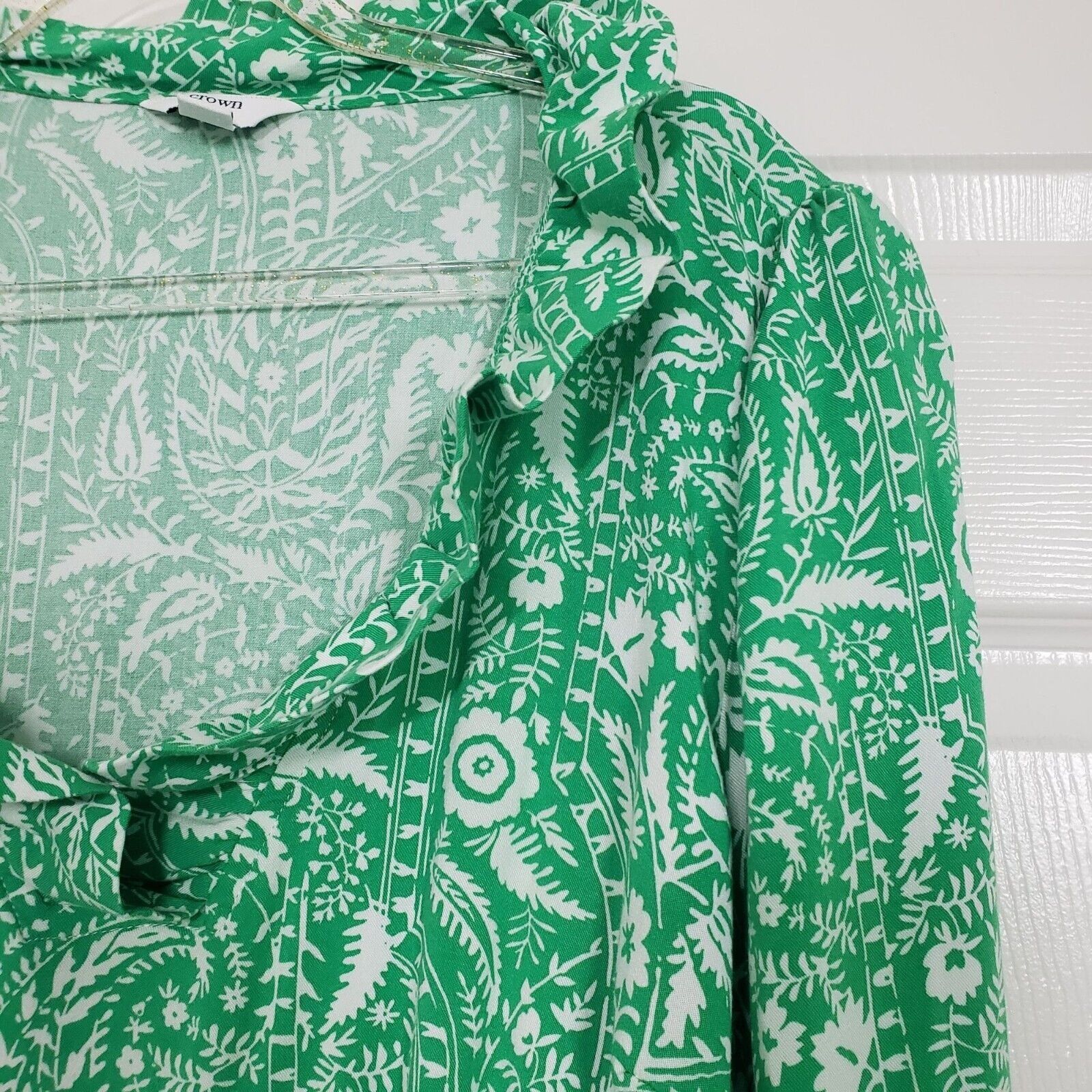 Designer Crown & Ivy Floral Paisley Blouse Womens Size XL Green Size XL / US 12-14 / IT 48-50 - 2 Thumbnail