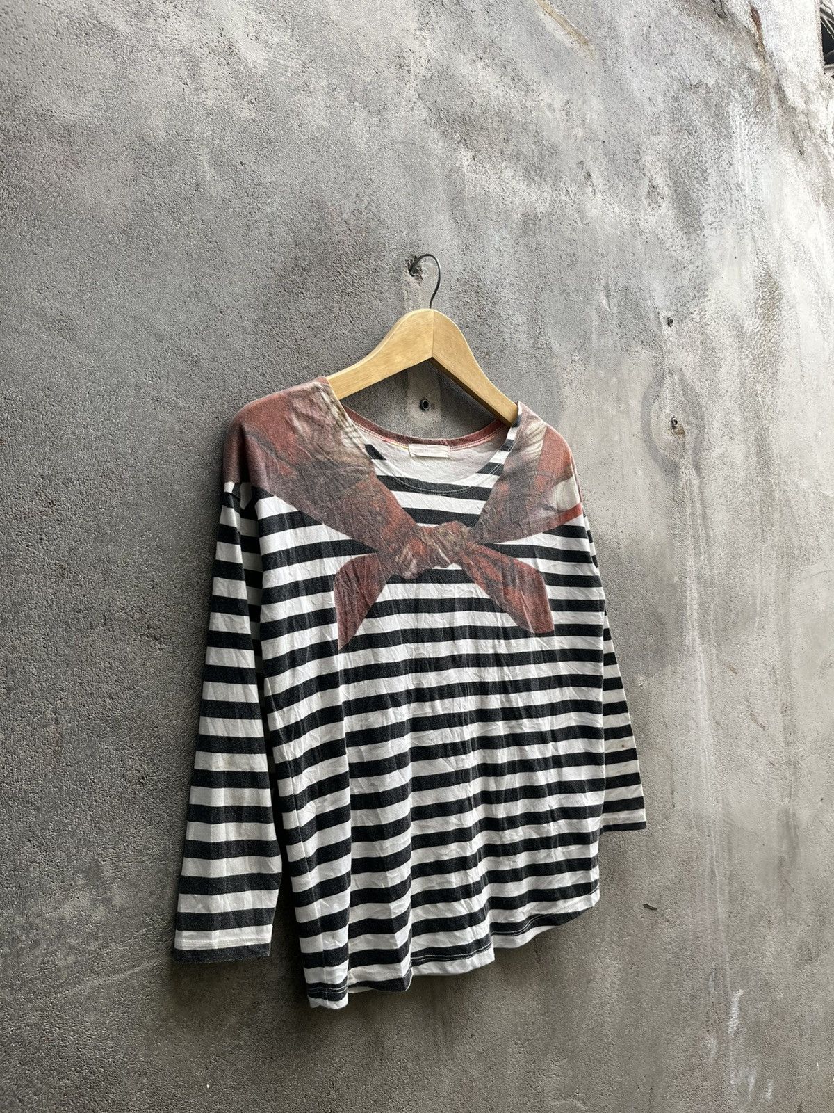 Jean Paul Gaultier × Y/Project JEANASIS Scarf Stripe Tee – Japan Designer Size US XS / EU 42 / 0 - 9 Thumbnail
