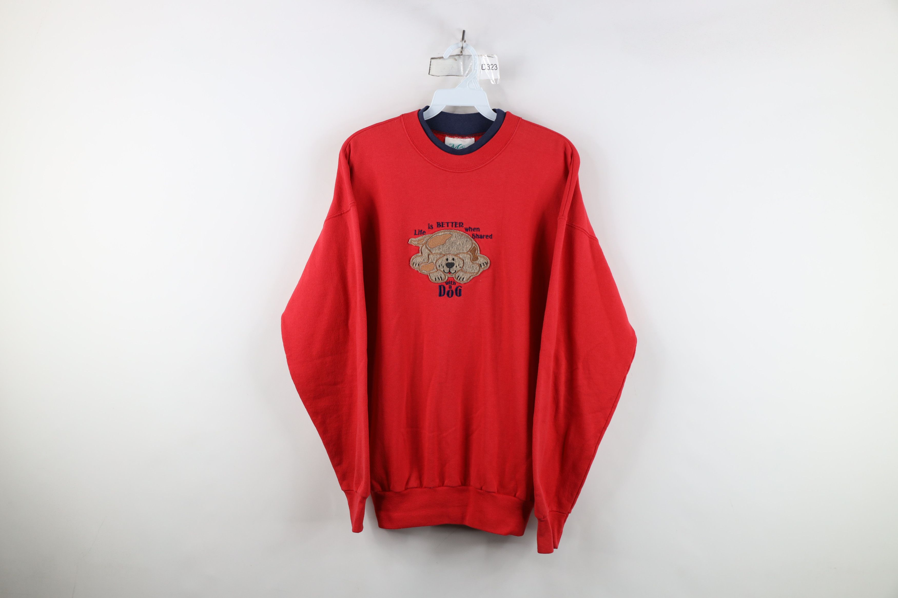 Vintage Vintage 90s Streetwear Life Is Better With A Dog Sweatshirt Size M / US 6-8 / IT 42-44 - 1 Thumbnail