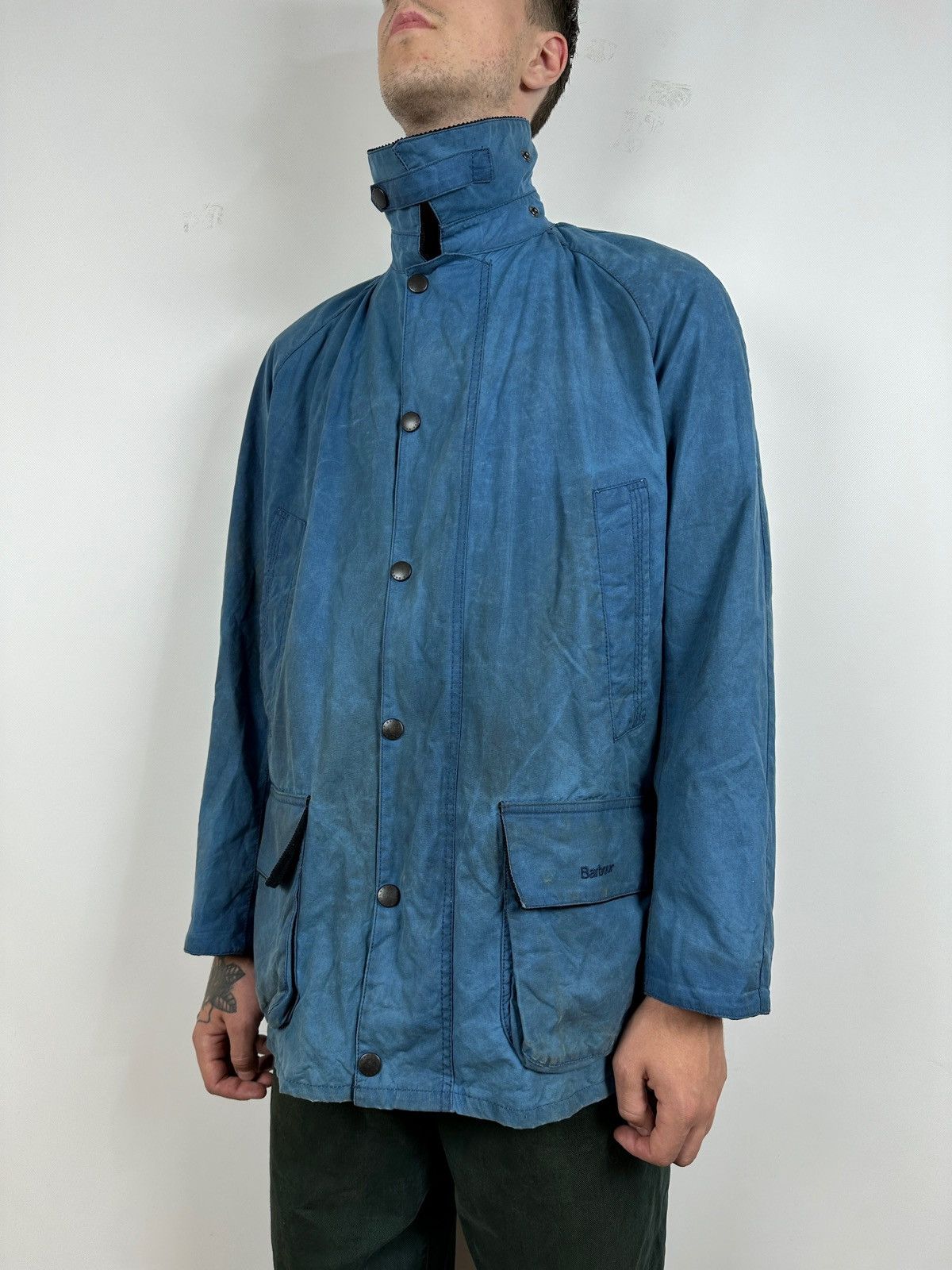 Barbour Barbour Bristol Waxed Blue Coat Jacket Size US L / EU 52-54 / 3 - 1 Thumbnail