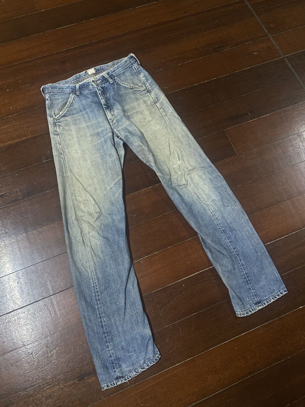 Lee Repro Vintage 50s Lee Jeans Sanforized mud wash distressed Size US 33 - 2 Thumbnail