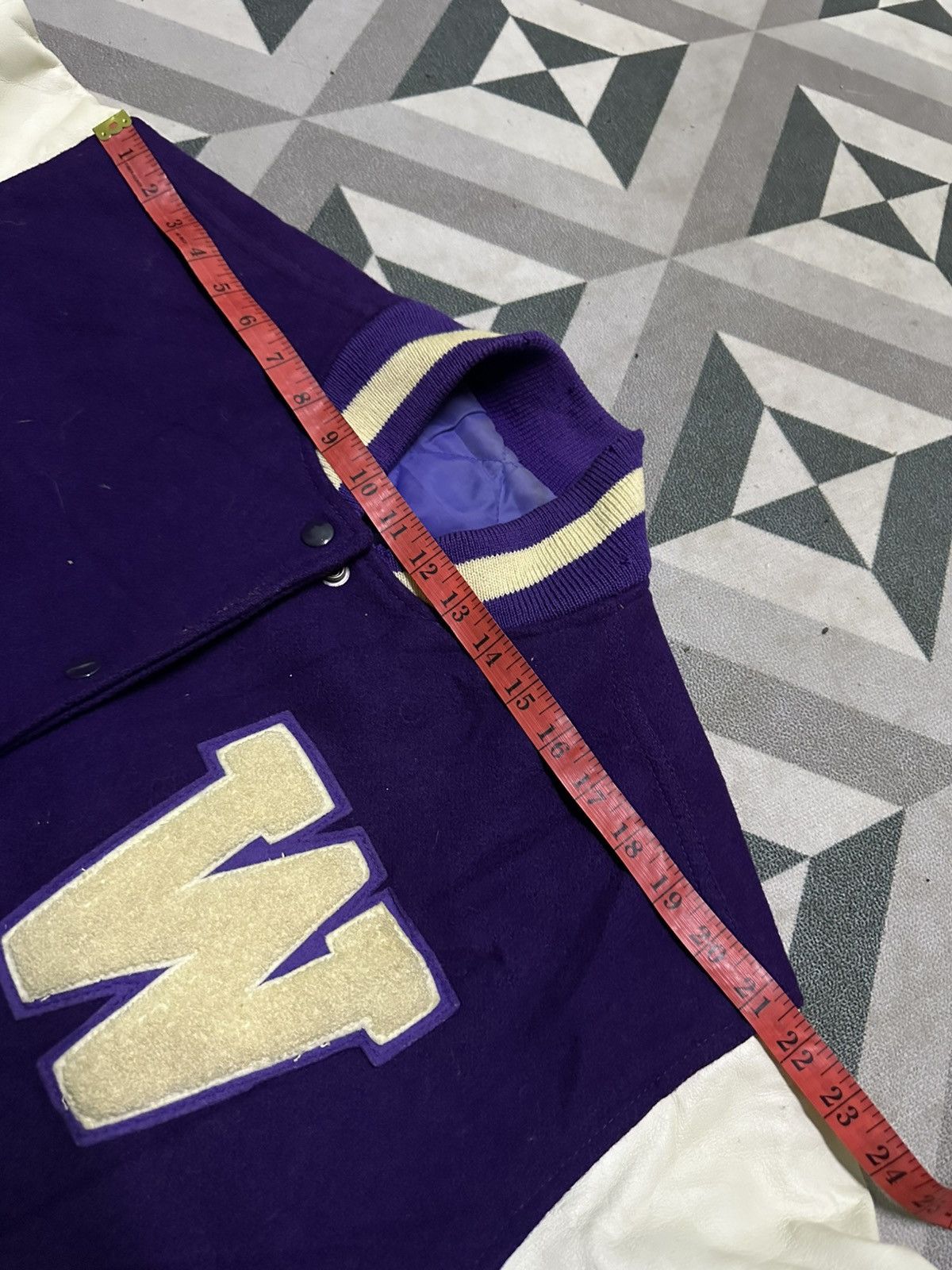 Vintage Vintage 80s washington big logo varsity jacket Size US L / EU 52-54 / 3 - 11 Thumbnail