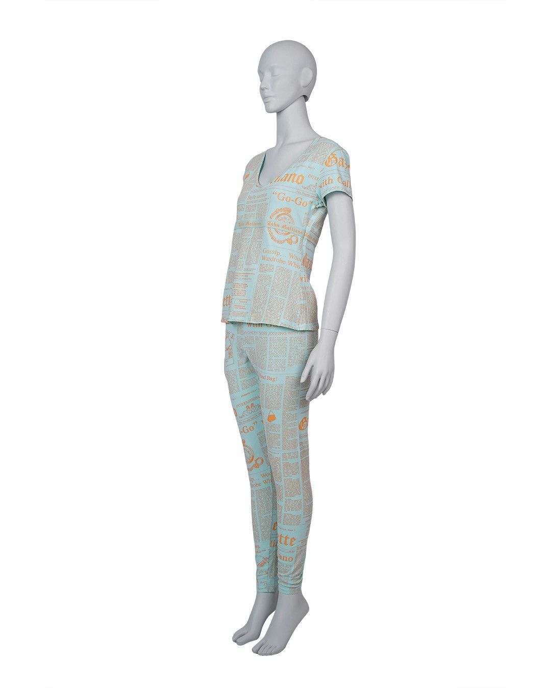 John Galliano John Galliano Newsprint Top+Bottom Set Size XL / US 12-14 / IT 48-50 - 4 Thumbnail
