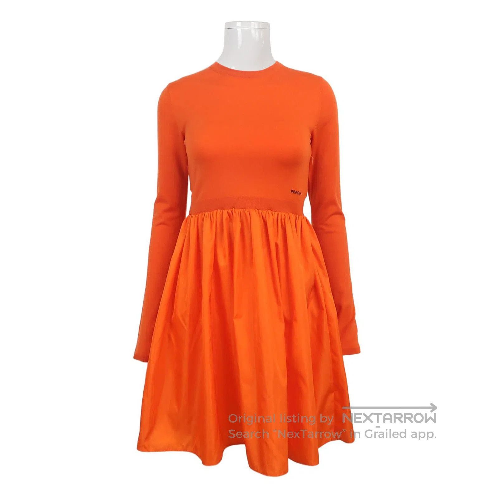 Prada Prada Orange Wool Logo Dress for Women . Size M / US 6-8 / IT 42-44 - 1 Thumbnail