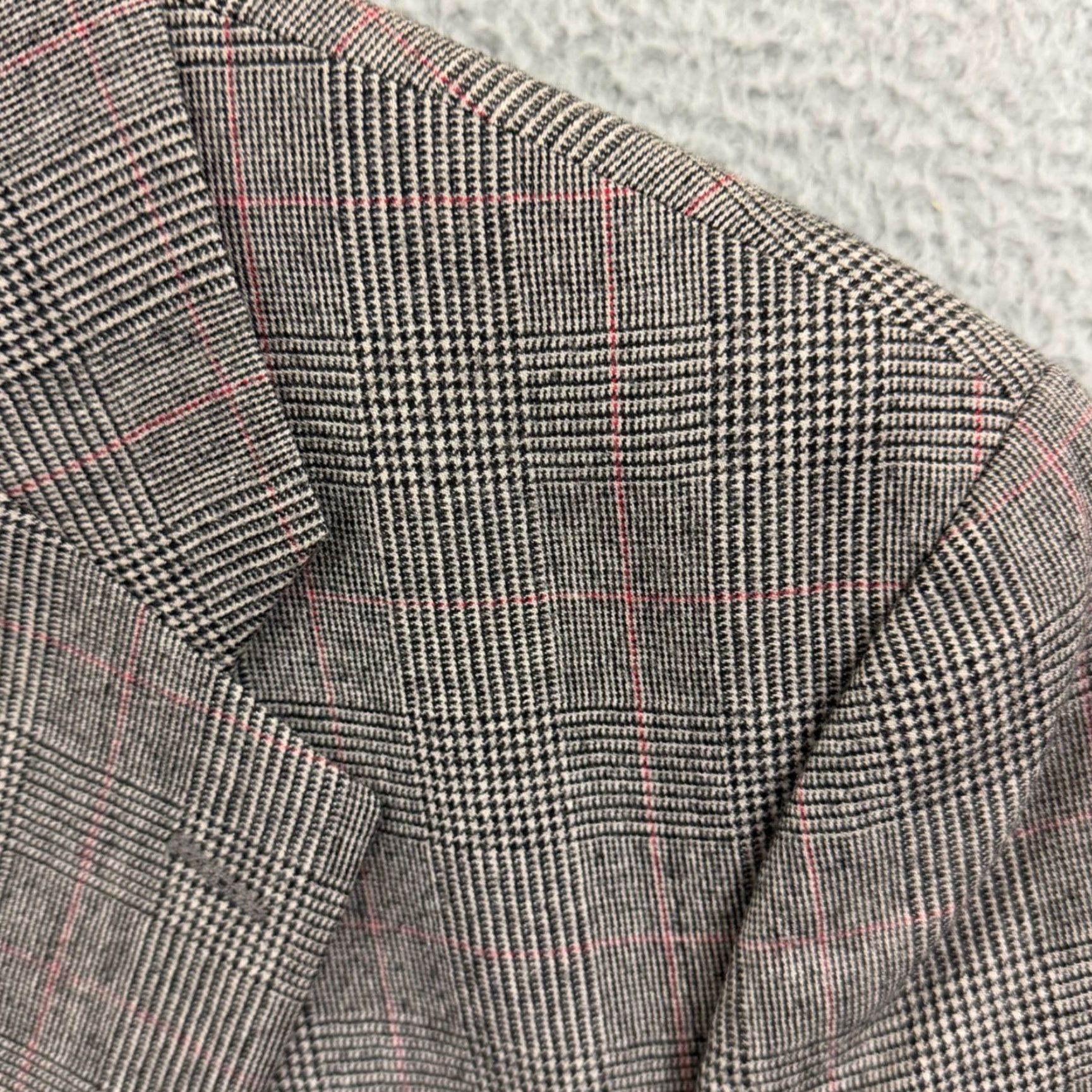 Ralph Lauren VINTAGE Ralph Lauren Chaps Blazer Mens 42T Gray Houndstooth Wool Career Size 42R - 4 Thumbnail