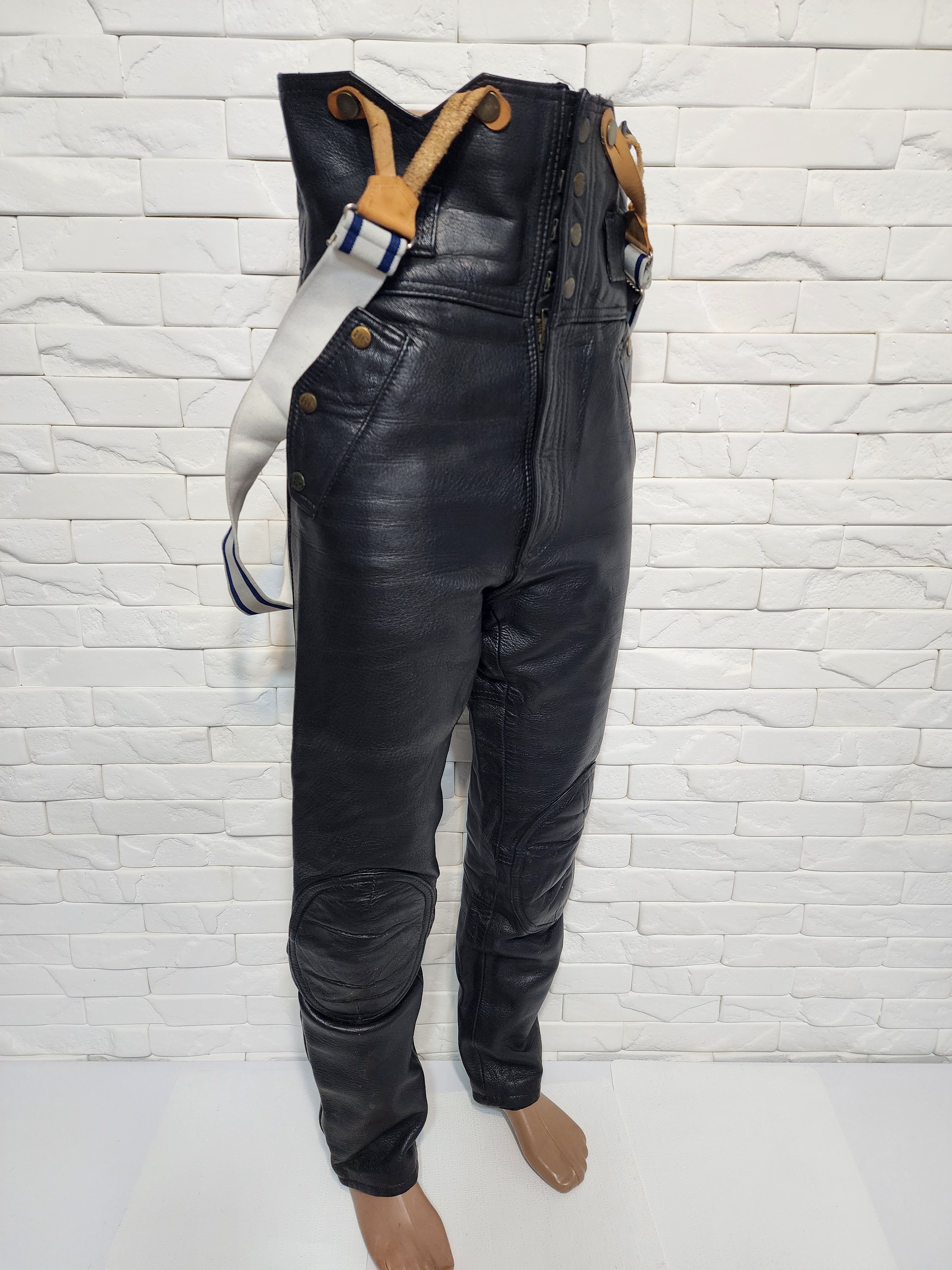Genuine Leather Men's leather black biker pants. Size US 32 / EU 48 - 3 Thumbnail