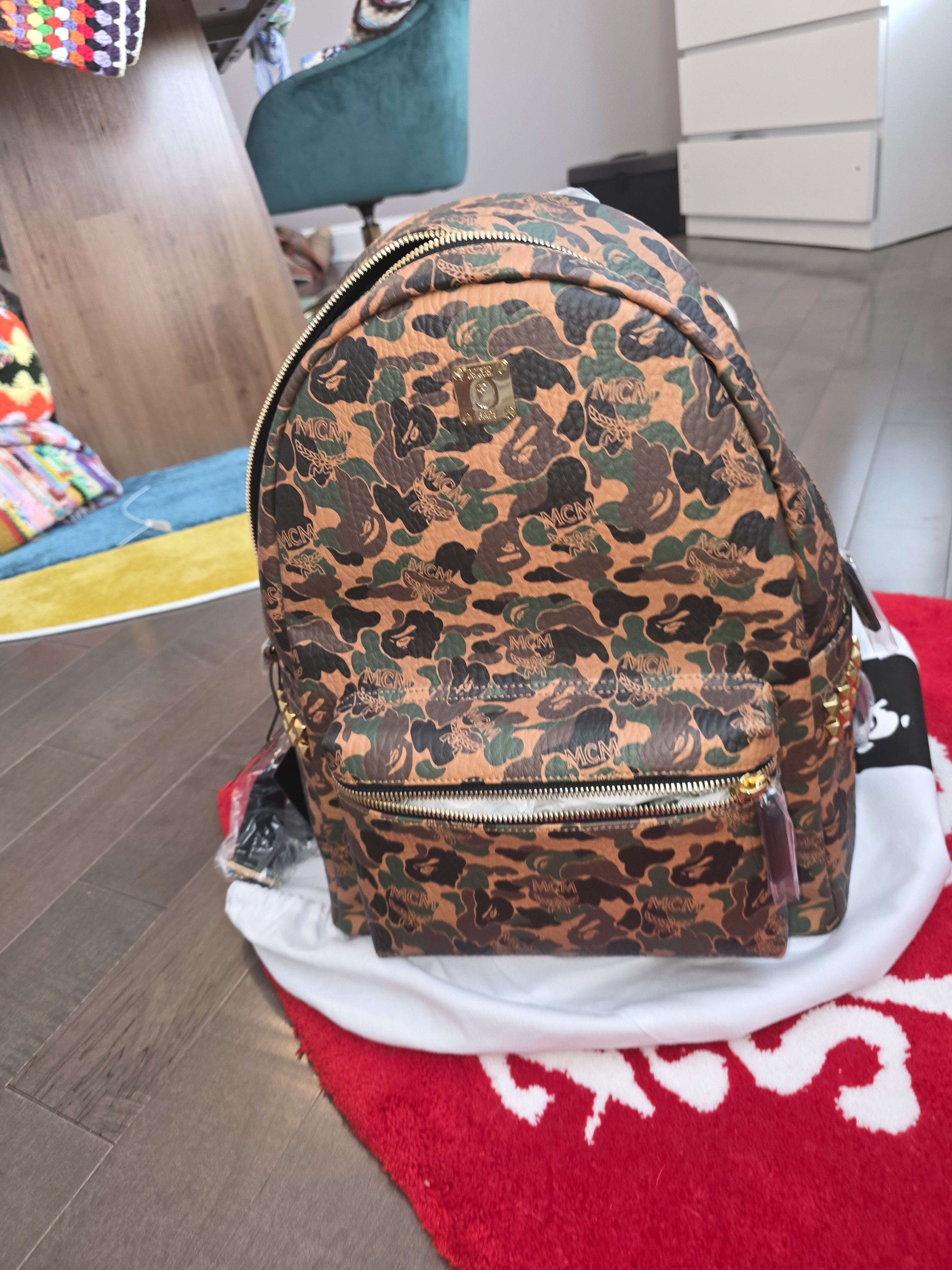Bape × MCM MCM x BAPE Shark Stark Backpack | Grailed
