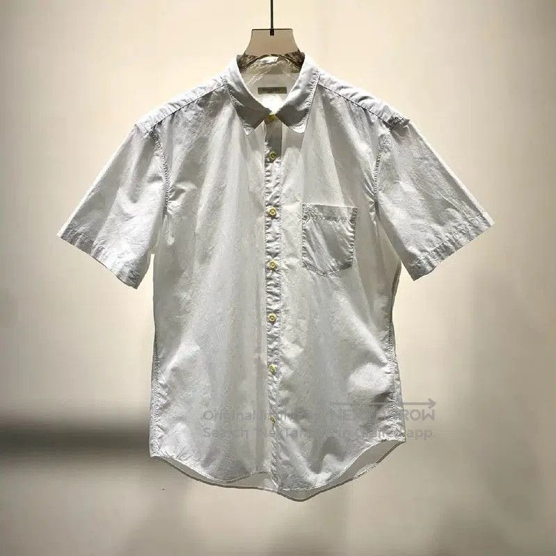 Burberry Burberry White Cotton Men's Short Sleeve Shirt. Size US L / EU 52-54 / 3 - 1 Thumbnail