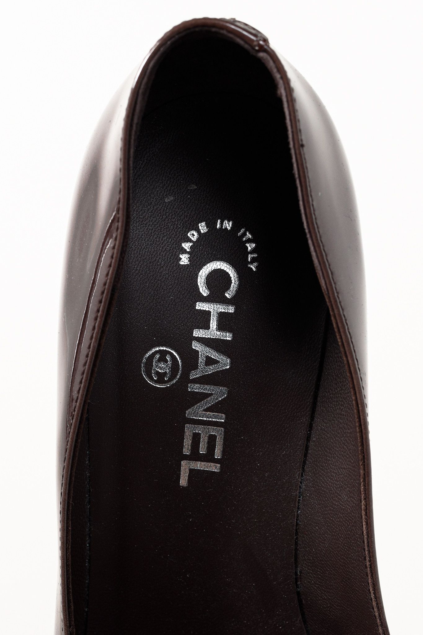 Chanel Chanel Brown Patent Leather Mirror Platform Pumps Size US 9 / IT 39 - 9 Thumbnail