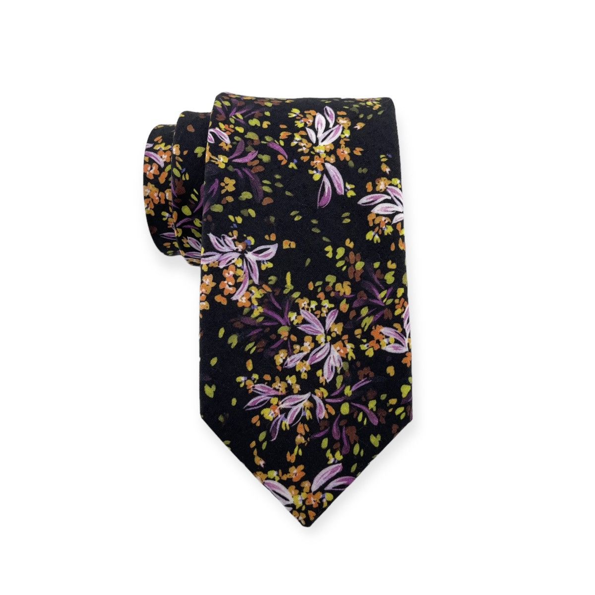 Other Men’s Black w/ Multicolor Floral Print Necktie Size ONE SIZE - 1 Thumbnail