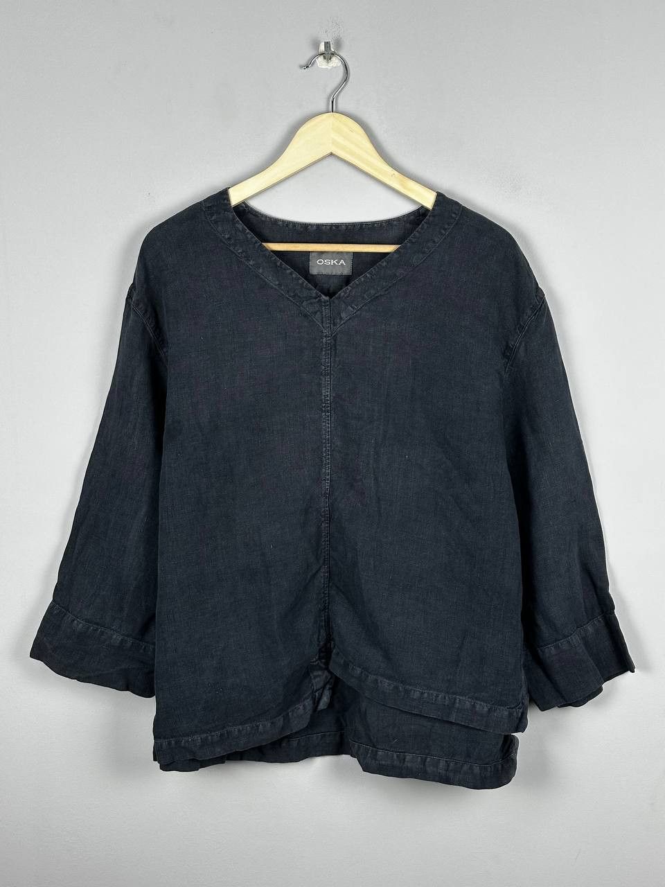 OSKA Oska Linen Garment Dyed Asymmetric Blouse Size S / US 4 / IT 40 - 1 Thumbnail