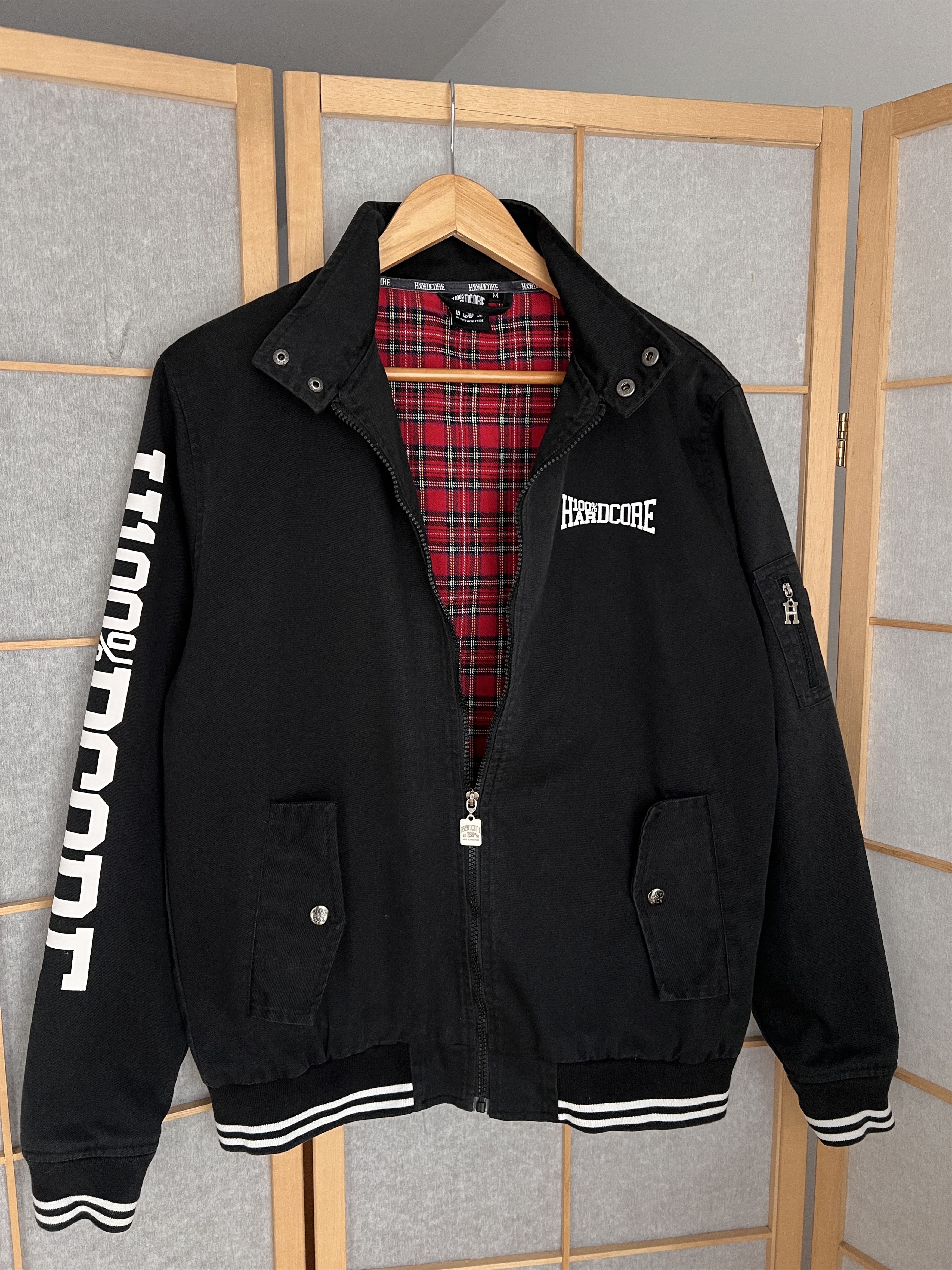 Thunderdome CRAZY Hardcore True VTG 00s bomber jacket plaid pitbull PUNK Size US M / EU 48-50 / 2 - 16 Thumbnail