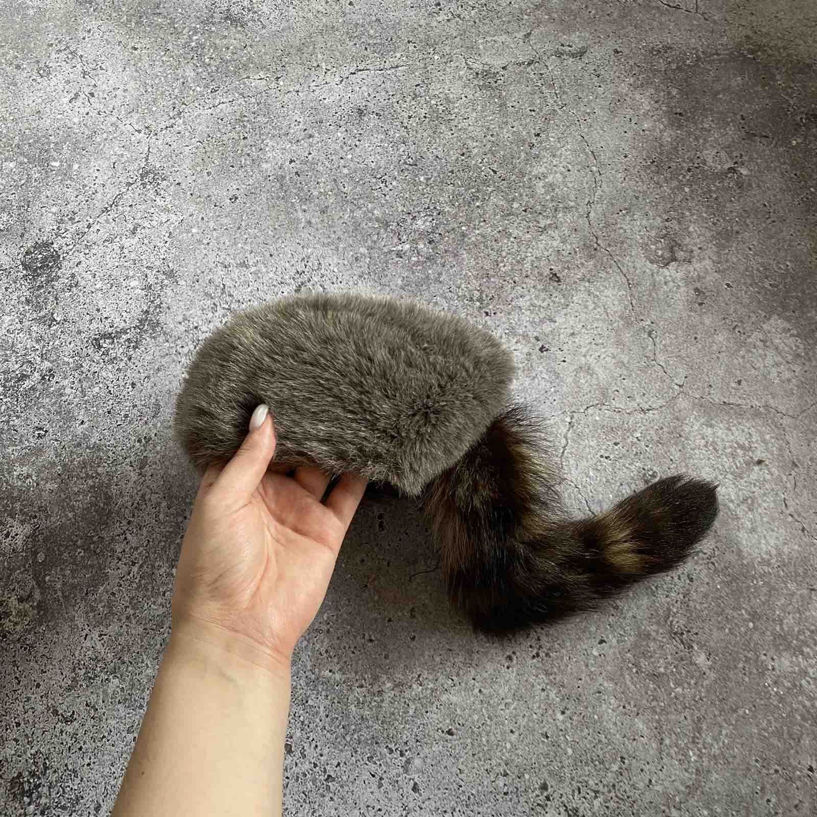 Vintage Vintage Davey Crocket Fur Hat Coonskin Tail Trapper Cap Fur Size ONE SIZE - 1 Thumbnail