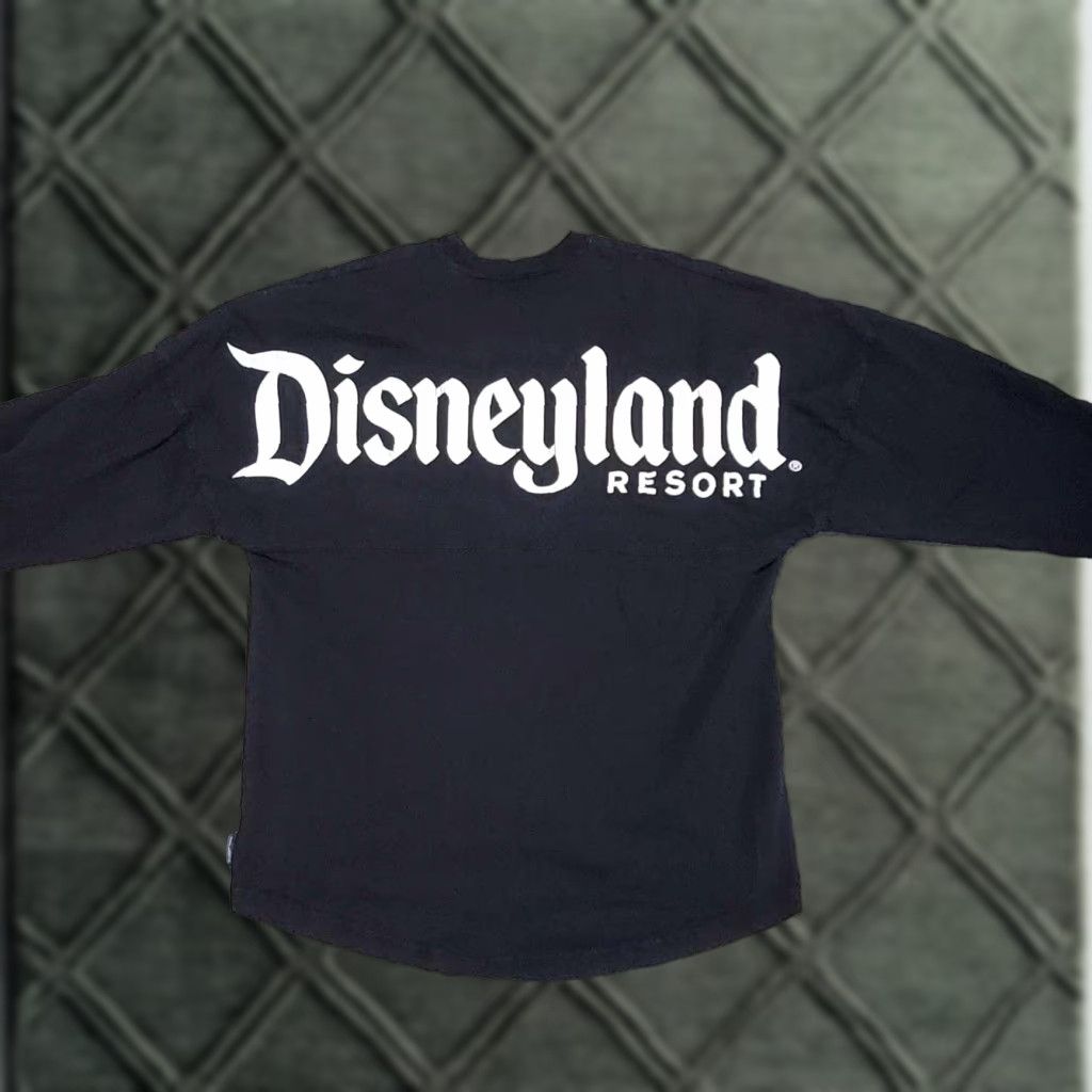 Disney Spirit Jersey Shirt Men Black Long Sleeve S Cotton Jersey California 90s Theme Graphic Print Double-Sided N/A