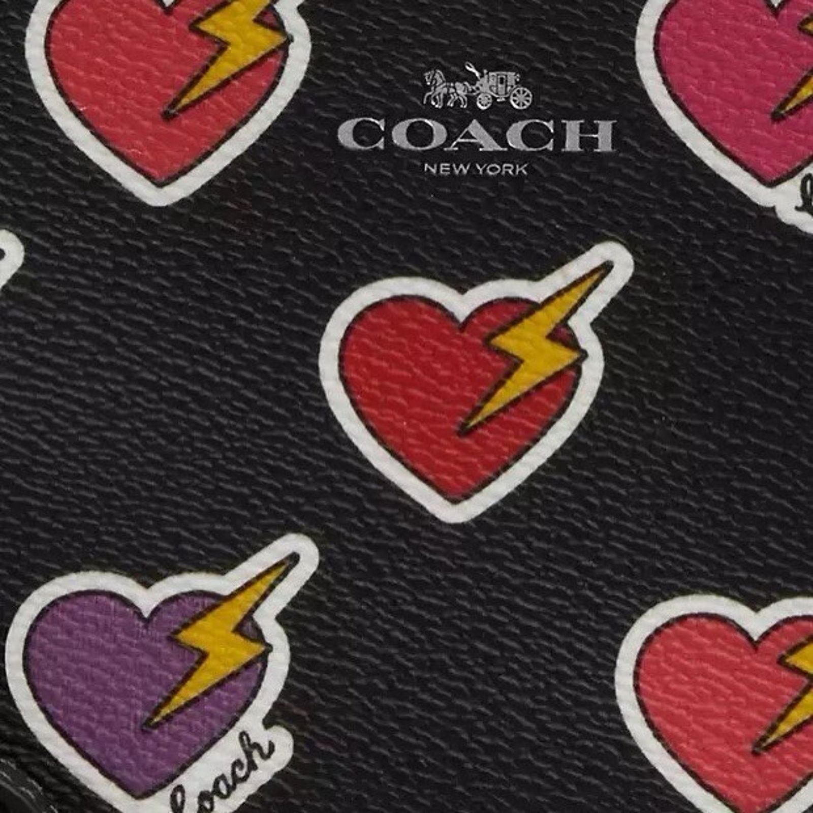 Coach NWT COACH Corner Zip Wristlet Heart Lightning Bolt CW857 Size ONE SIZE - 7 Thumbnail
