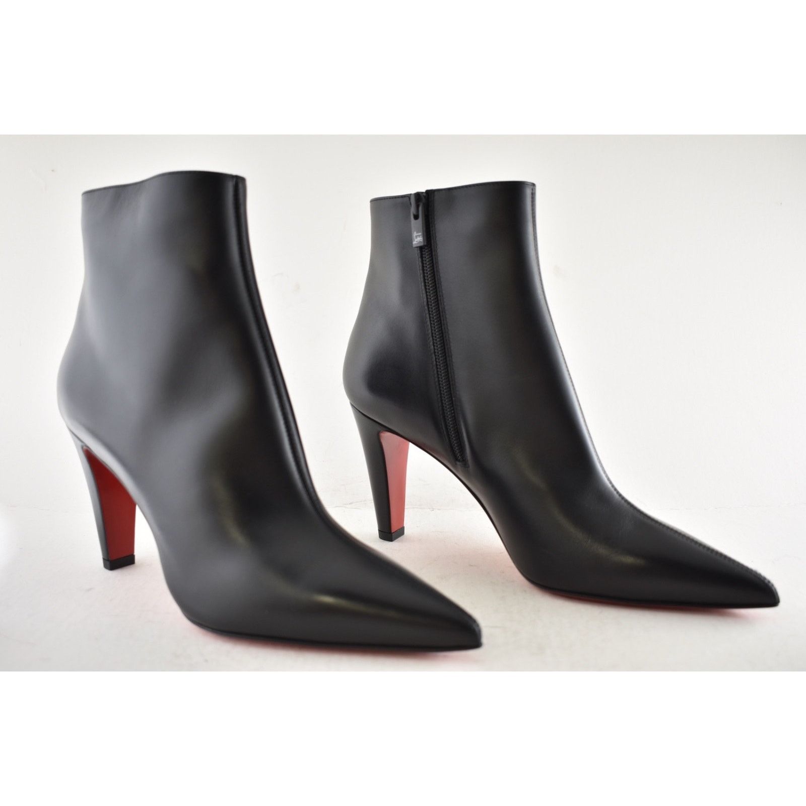 Christian Louboutin Christian Louboutin Vibella Booty 85 Black Leather Bootie 38 Size US 8 / IT 38 - 4 Thumbnail