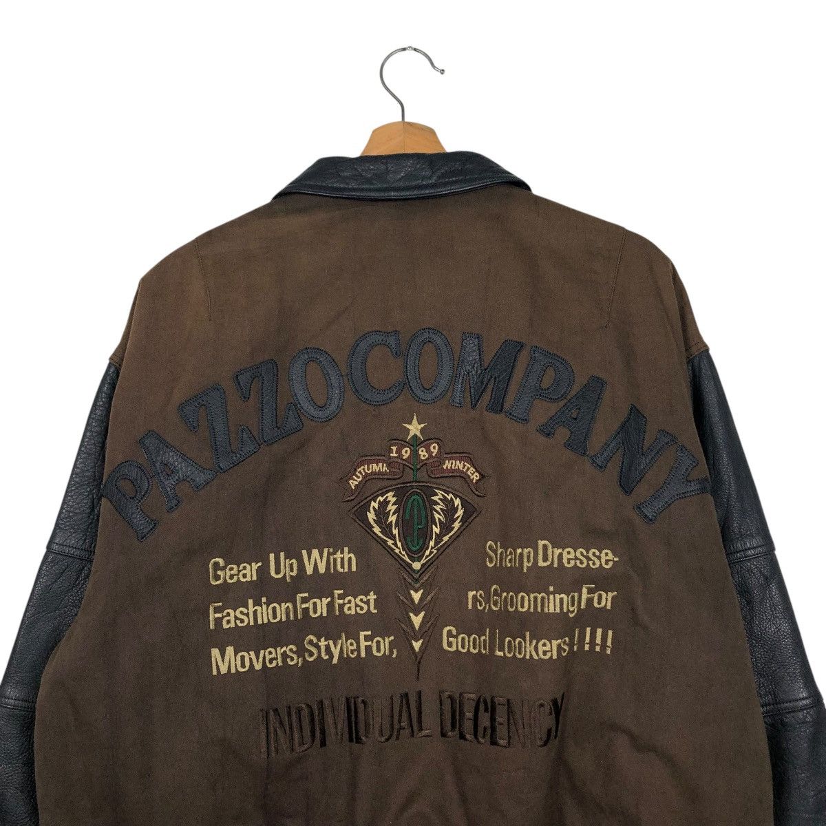 Japanese Brand 🔥VINTAGE BOMBER LEATHER JACKET PAZZO COMPANY ISSEY MIYAKE Size US M / EU 48-50 / 2 - 11 Thumbnail