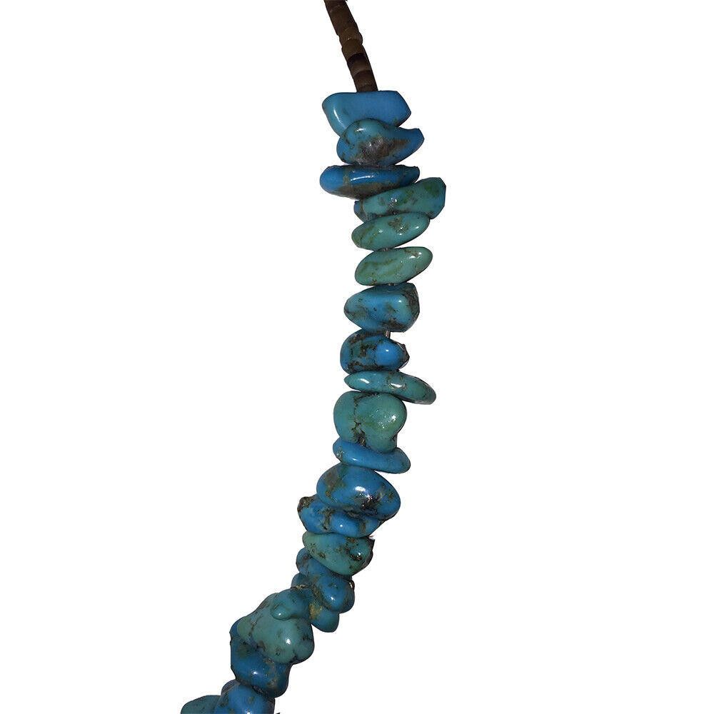 Designer Silver Leaf Turquoise Nugget and Heishi Bead Necklace Size ONE SIZE - 3 Thumbnail