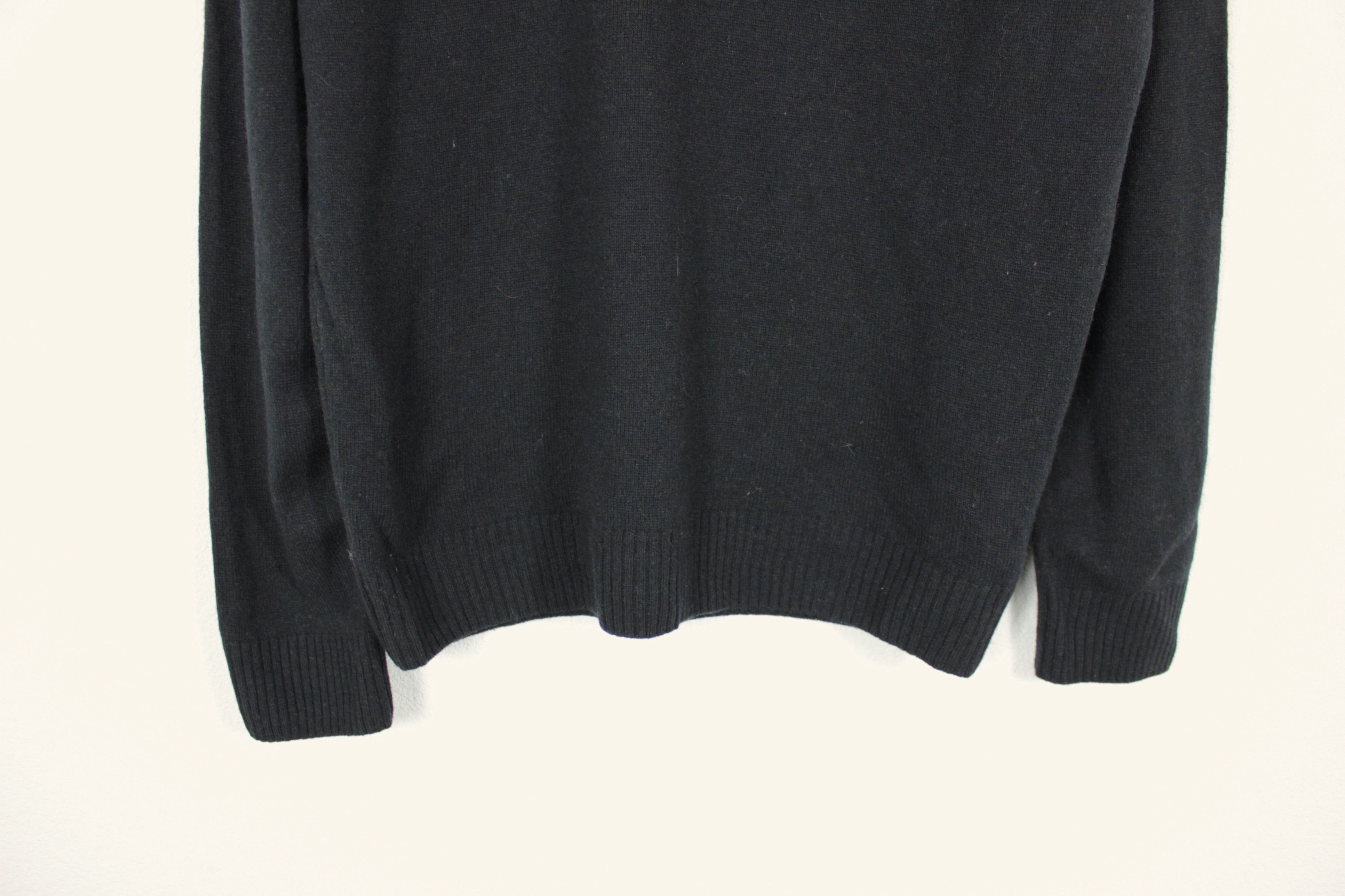 Lacoste × Vintage Vintage Lacoste Croc Logo Black Wool Sweater L Size US L / EU 52-54 / 3 - 3 Thumbnail