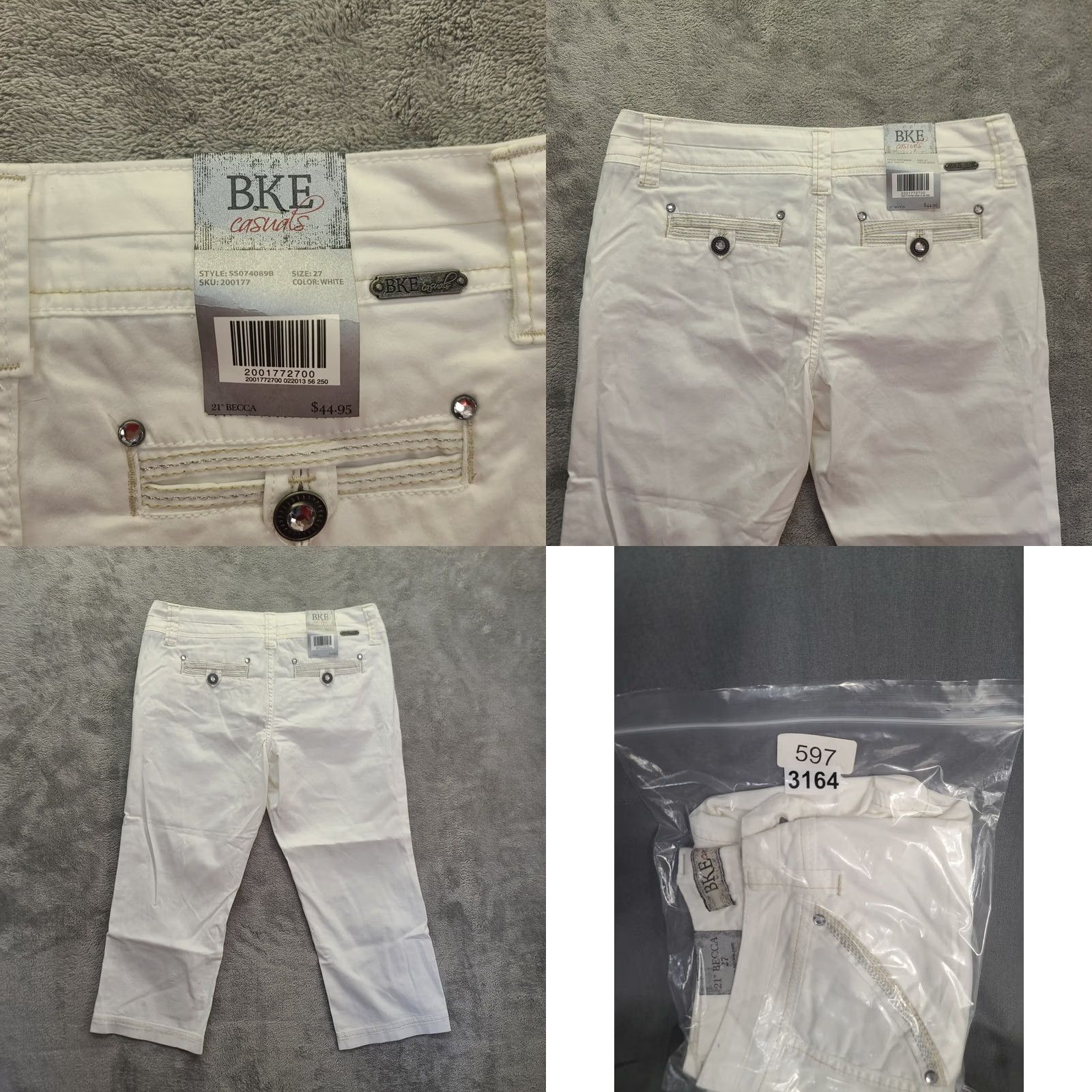Vintage VINTAGE BKE Capris Womens 27x22 Becca Slim Fit Mid Rise Cropped Embroidered Comfort Y2K Capri Pants Womensည Size ONE SIZE - 8 Thumbnail
