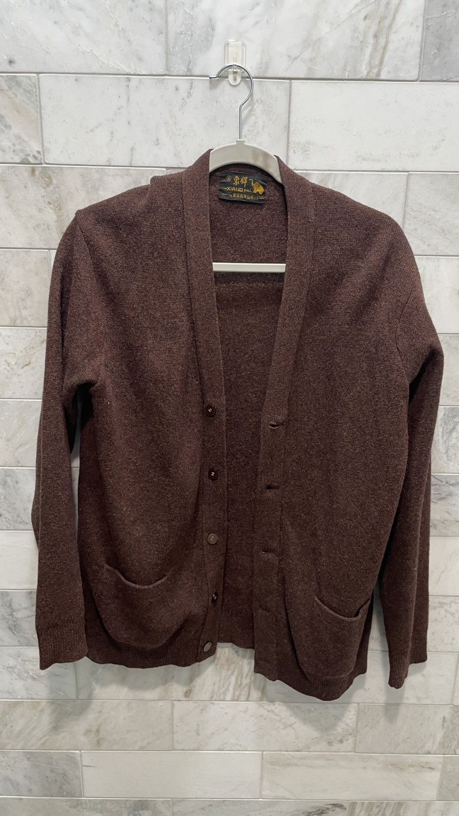 Vintage 70's Knitted Wool Maroon Cardigan Size US M / EU 48-50 / 2 - 1 Thumbnail