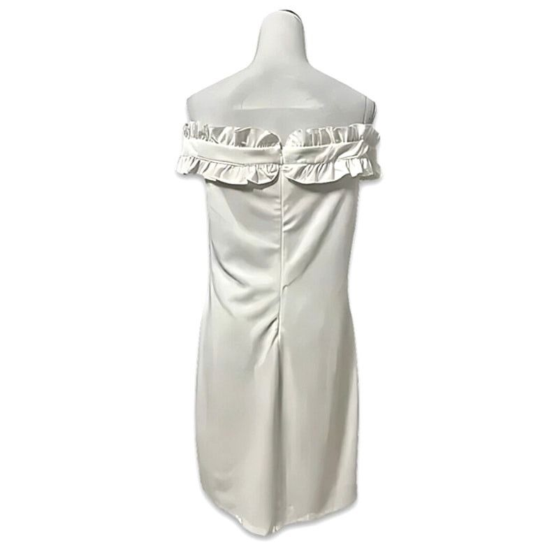 Other Marina Mini Shift Dress Ruffle Strapless/Off-Shoulder White Size M / US 6-8 / IT 42-44 - 5 Thumbnail
