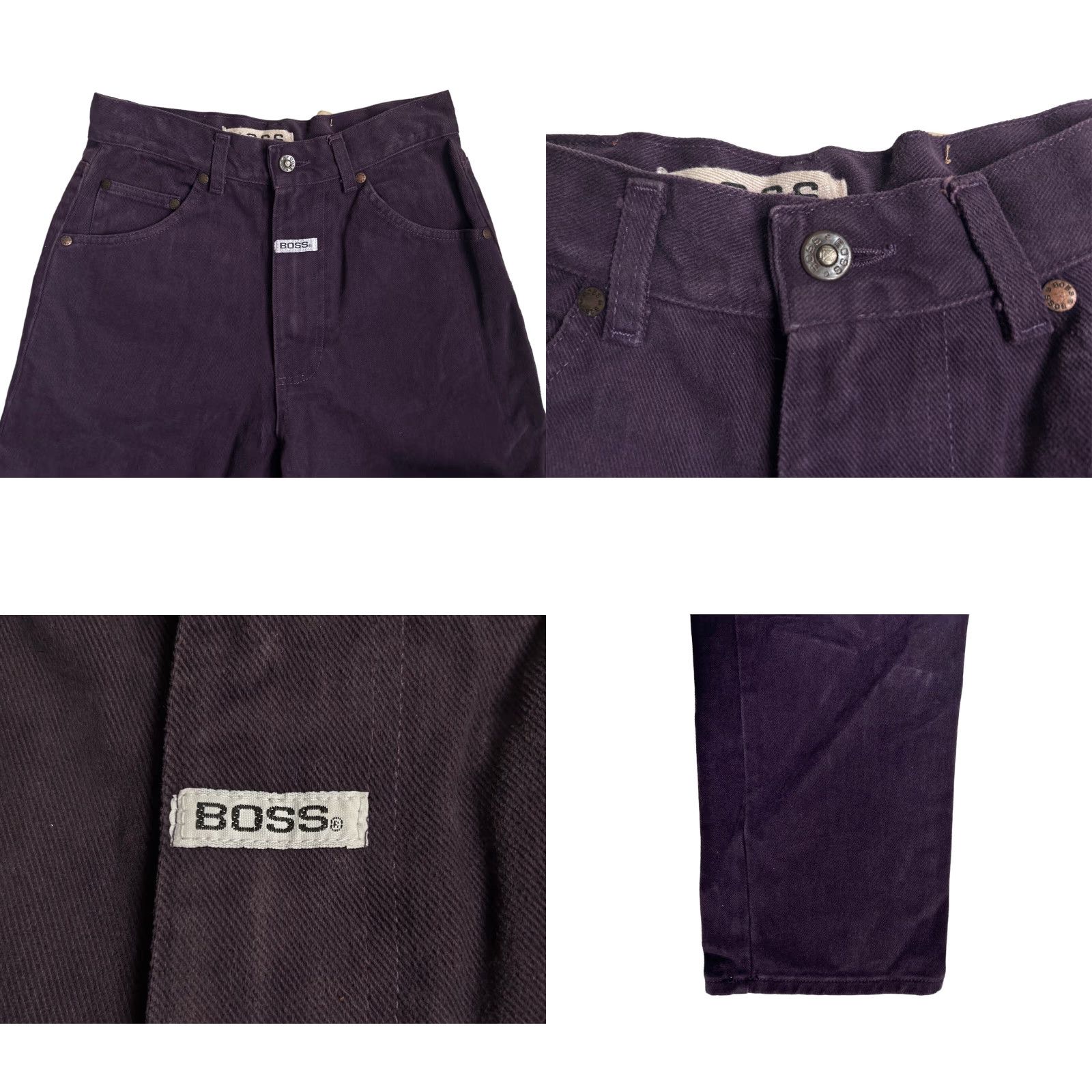 Vintage VINTAGE Boss Jeans Pants Mens Slouch 29 Inseam 34 90s Deadstock NWT USA Made Purple Slouch Straight Jeans Mens Size US 29 - 8 Thumbnail