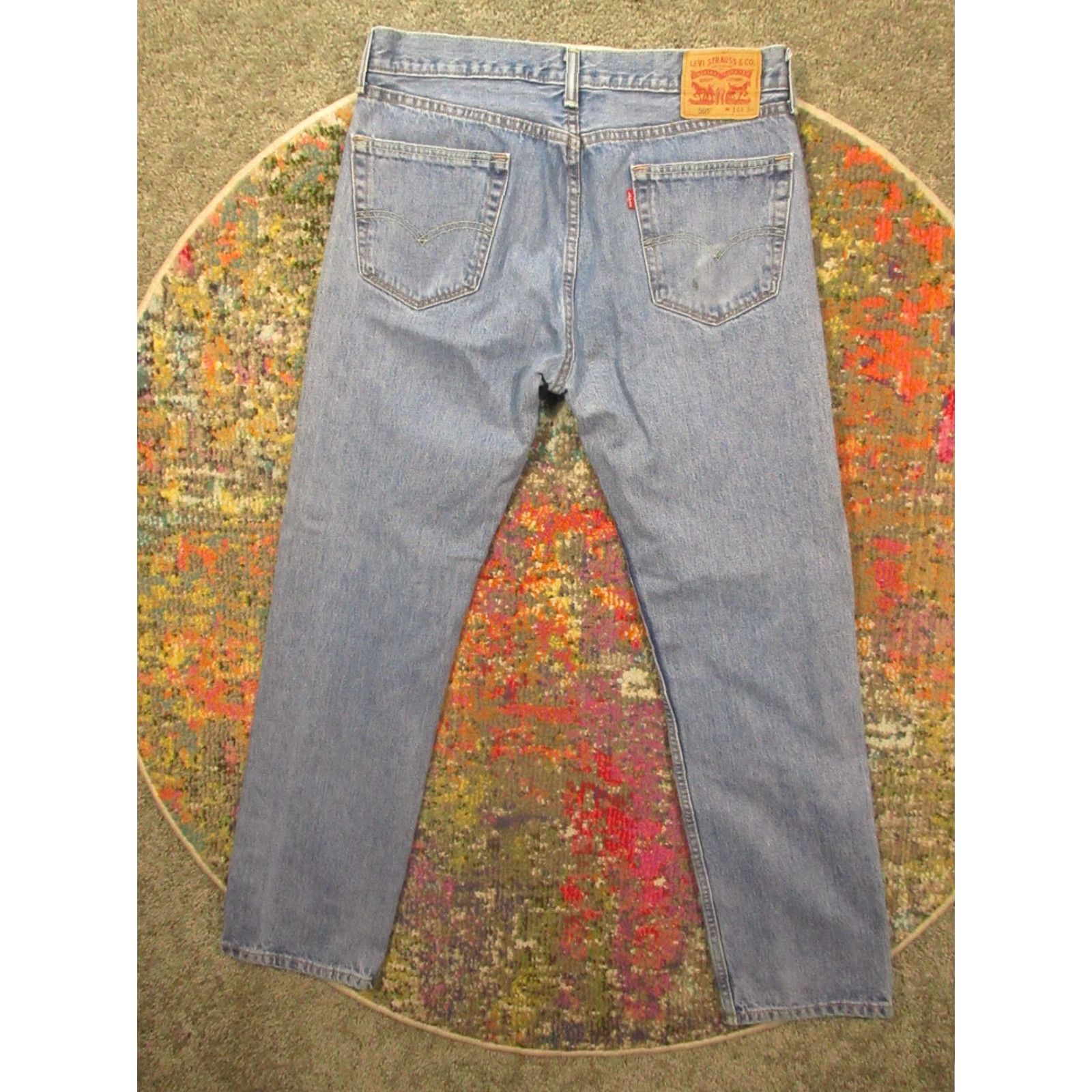 Levi's VINTAGE Levis 505 Jeans 34x34 Medium Wash Blue Denim Regular Fit Straight Leg Mens Regular 34 Blue Size US 34 / EU 50 - 2 Thumbnail